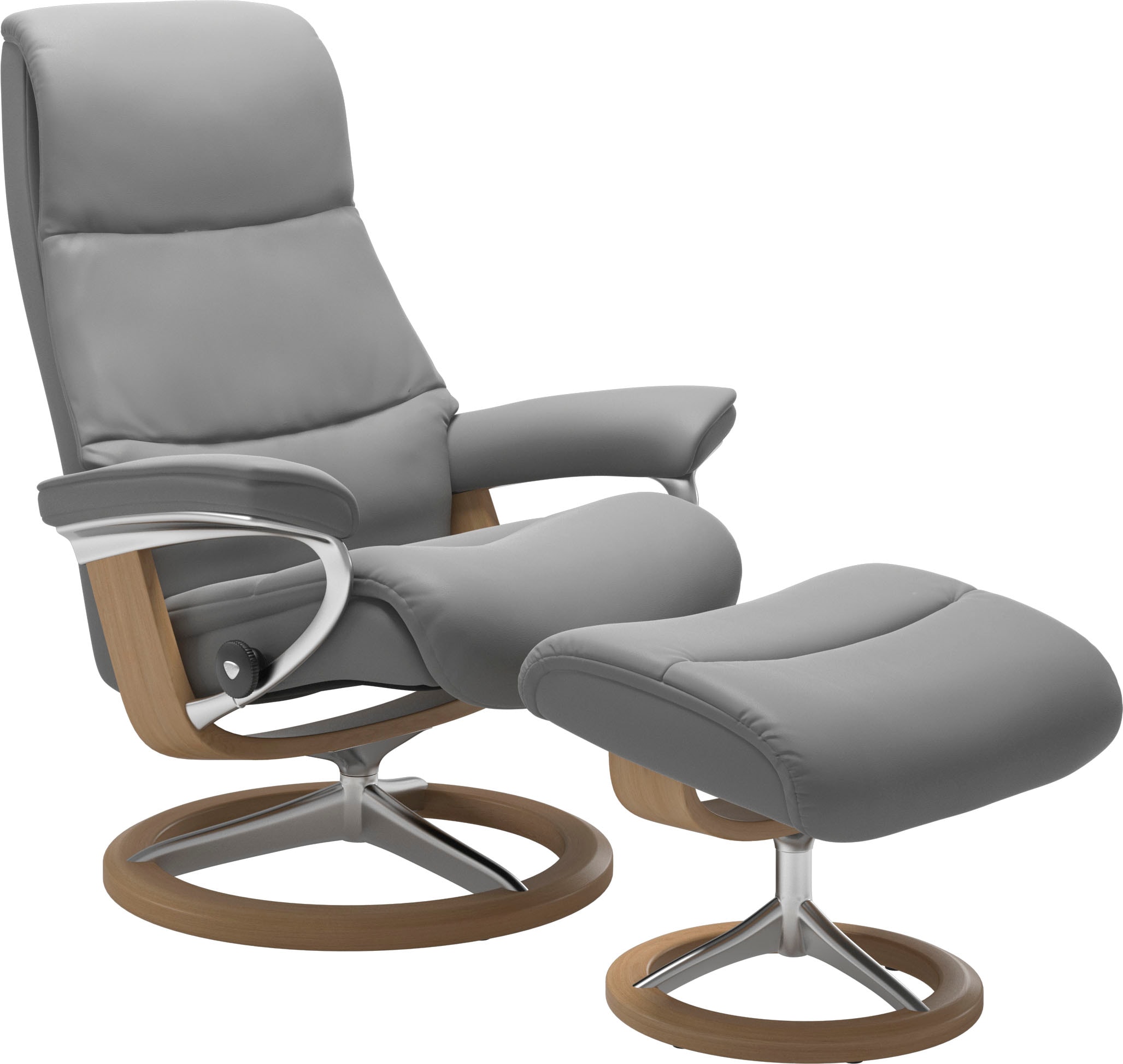 Stressless® Relaxsessel »View«, (Set, Eiche kaufen Base, | Signature mit Größe Relaxsessel Hocker), mit BAUR L,Gestell