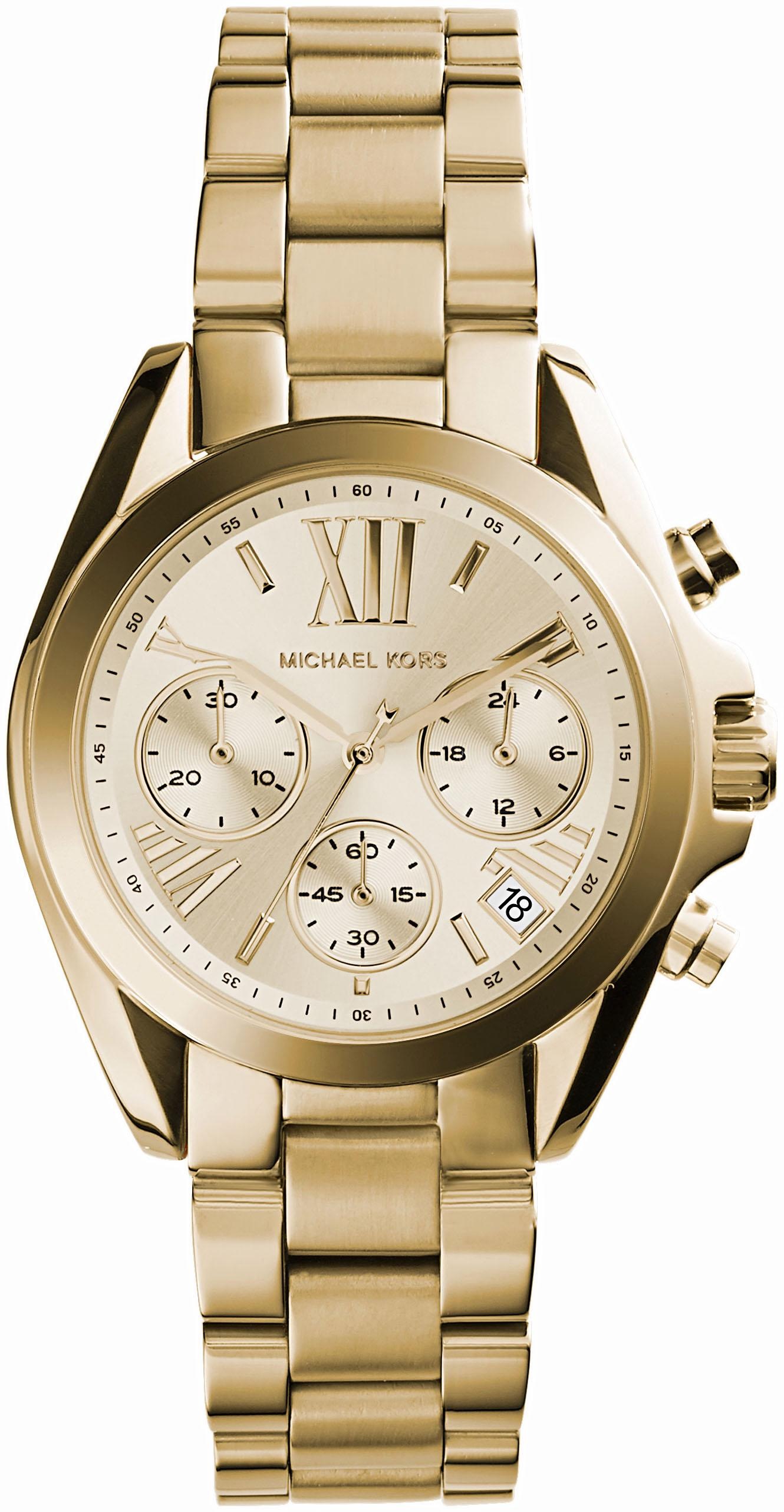 MICHAEL KORS Chronograph »MINI BRADSHAW, MK5798«, Quarzuhr, Armbanduhr, Damenuhr, Stoppfunktion, 12/24-Std.-Anzeige