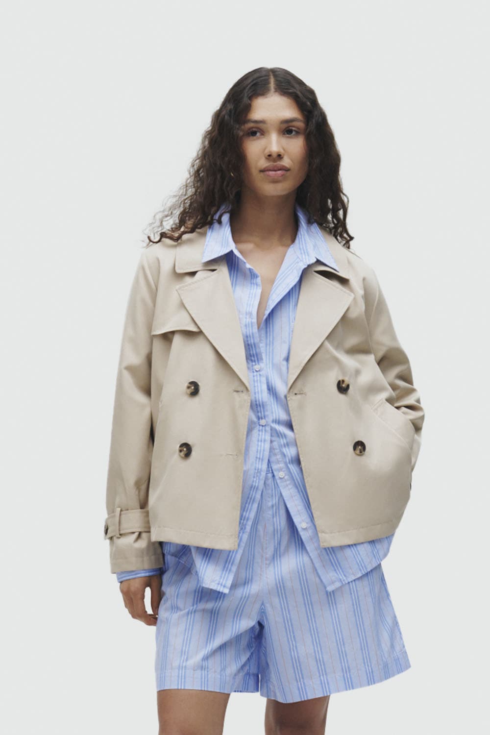 Zero Langjacke »zero Trenchjacke zweireihig mit Reverskragen«