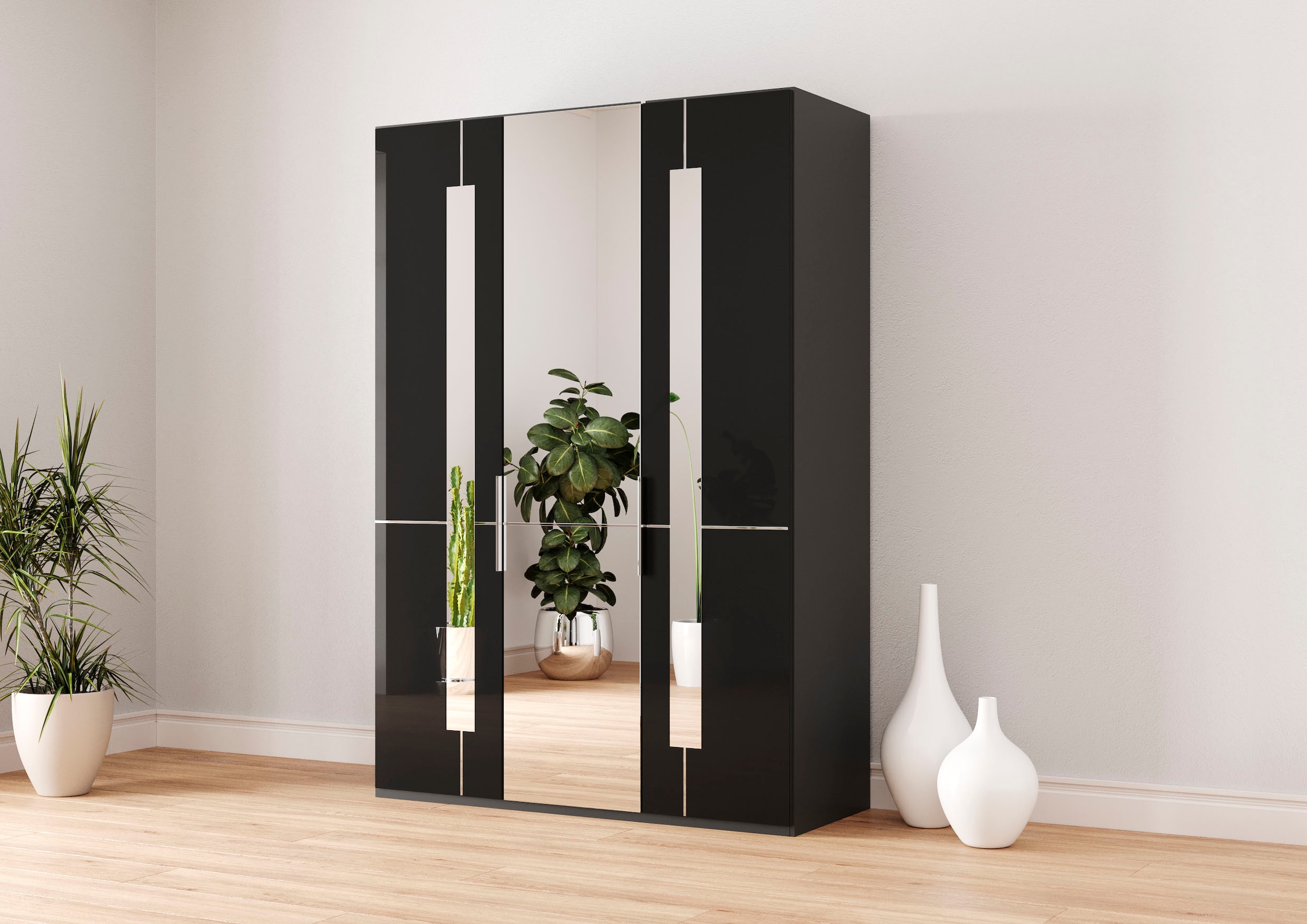 Musterring Kleiderschrank "Imola W" inkl. Einlegeböden und Kleiderstangen, mit Glas- und Spiegeltüren