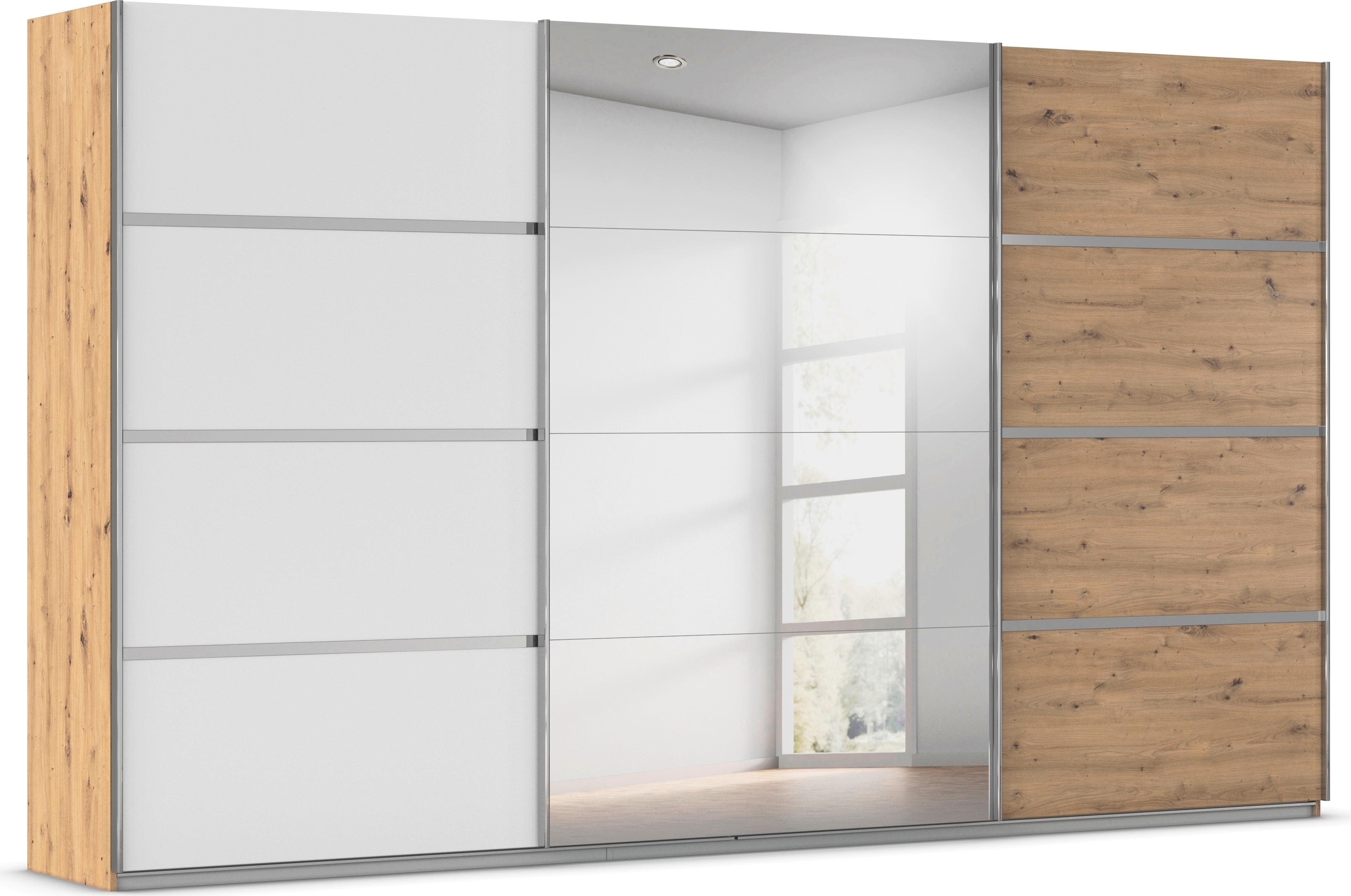 OTTO home Kleiderschrank "Mehrzweckschrank Aktenschrank Möbel Mietswohnung Schlafzimmer AVOLA" 3 verschiedene Ausstattungen BASIC/CLASSIC/PREMIUM (inkl. SOFT-CLOSE), mit eleganten Zierleisten in Chrom, Schwarz oder Weiß MADE IN GERMANY