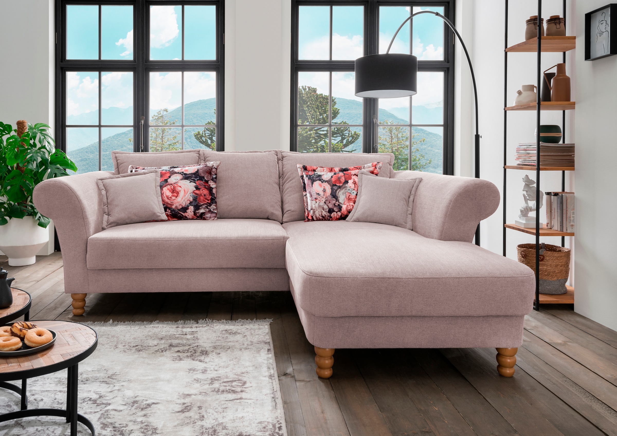Home affaire Ecksofa "Tassilo Mega Polsterecke mit Kaltschaum im Sitz, bequem, L-Form" hoher Sitzkomfort, Breite 262cm, Komfortsitzhöhe 48cm, zeitlos elegant