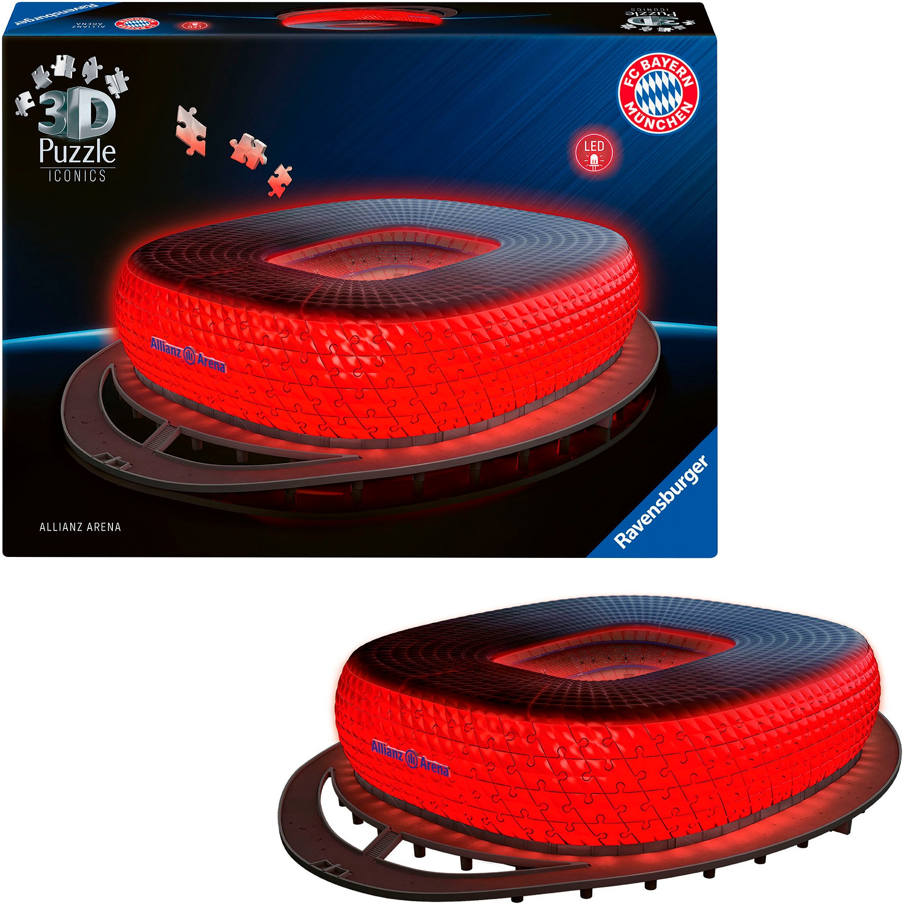 Ravensburger 3D-Puzzle »3D Puzzle Iconics: Allianz Arena - mit Licht«, mit LED Licht; Made in Europe