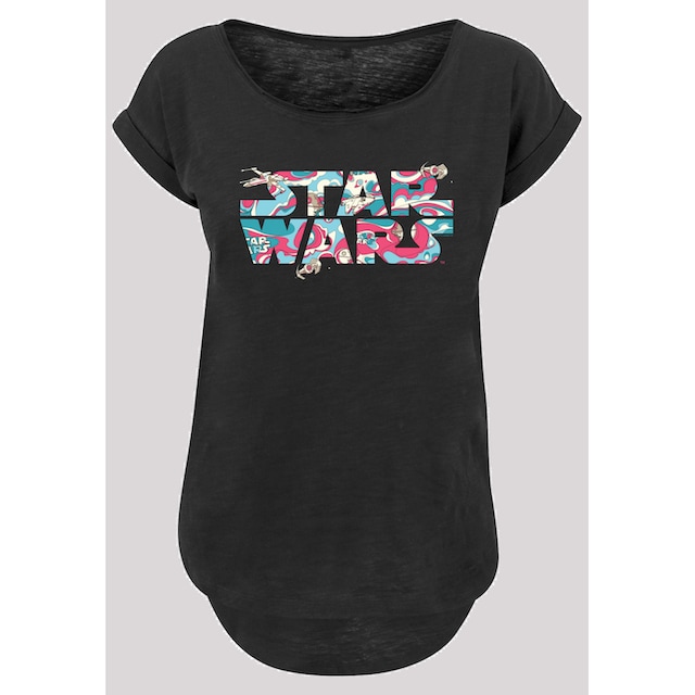 F4NT4STIC Kurzarmshirt »Damen Star Wars Wavy Ship Logo with Ladies Long  Slub Tee«, (1 tlg.) online kaufen | BAUR