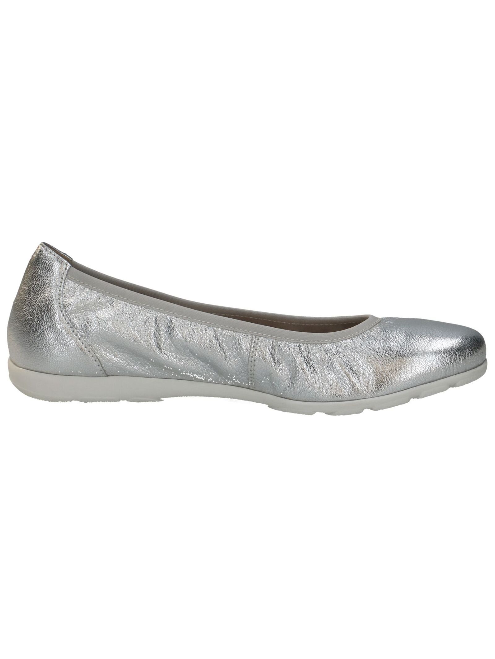 Ballerina CAPRICE "Caprice Ballerinas Leder", Damen, Gr. 37, silber, Leder, Schuhe Ballerina 3