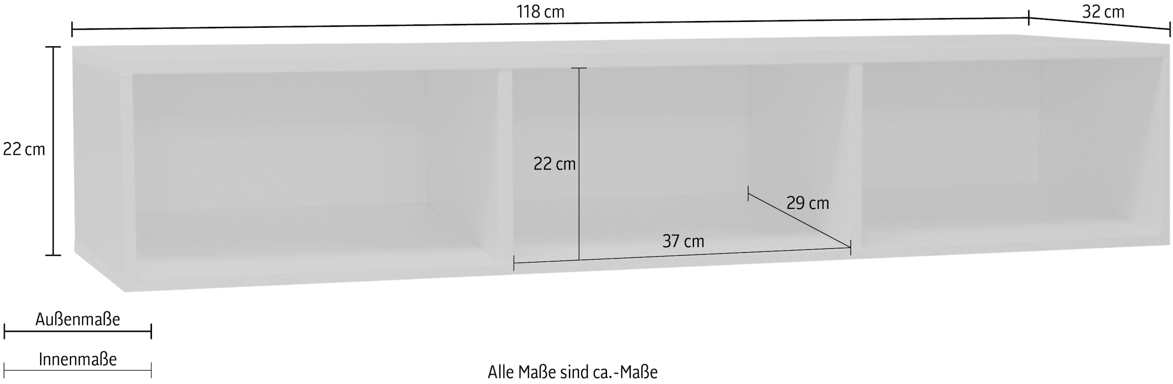 Mäusbacher Hängeregal »Bonnie«, Breite/Höhe 118 cm senkrecht oder waagerecht  kaufen | BAUR