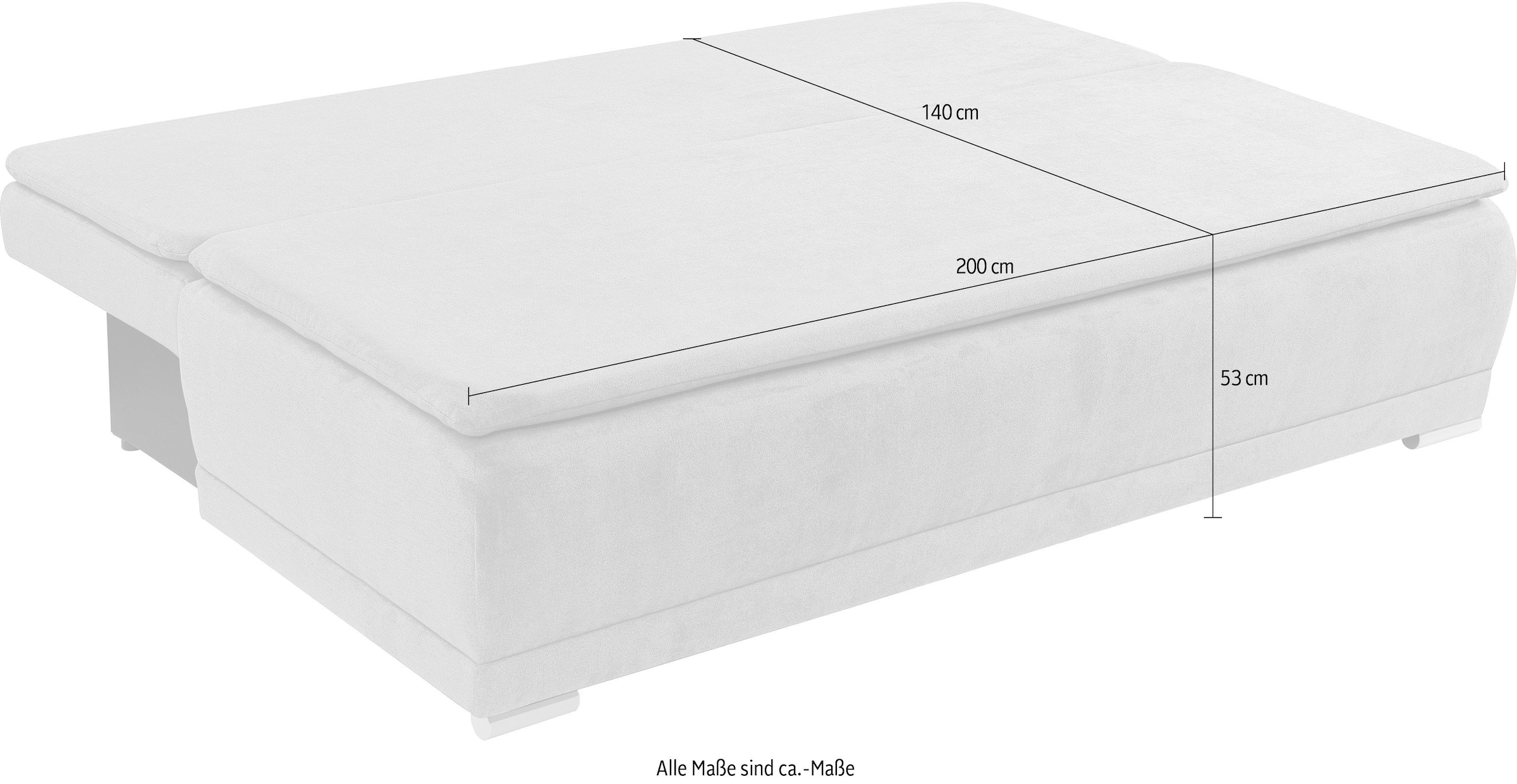 WERK2 Schlafsofa »Biggi 206 cm breit komfortabel & modern, Komfort Sitz- und Liegehöhe« Struktur weich, Schlaffunktion, Bettkasten