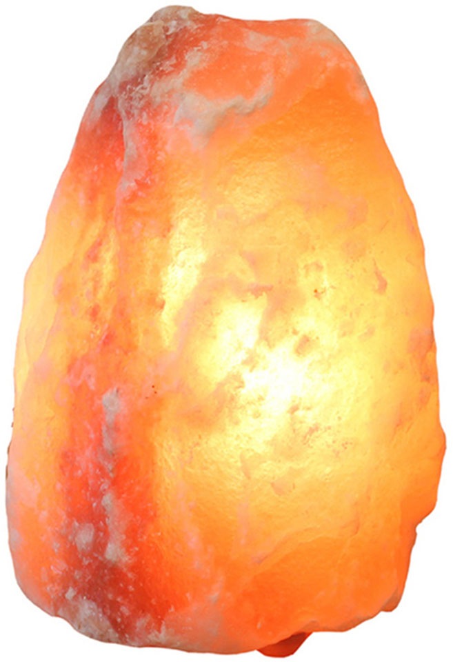 Salzkristall-Tischlampe "Rock", Ø 12cm H: 18cm, 1 Stk., orange, WAGNER LIFE DESIGN, Leuchten, Handgefertigt - jeder Stein ein Unikat, H: ca.18 cm,