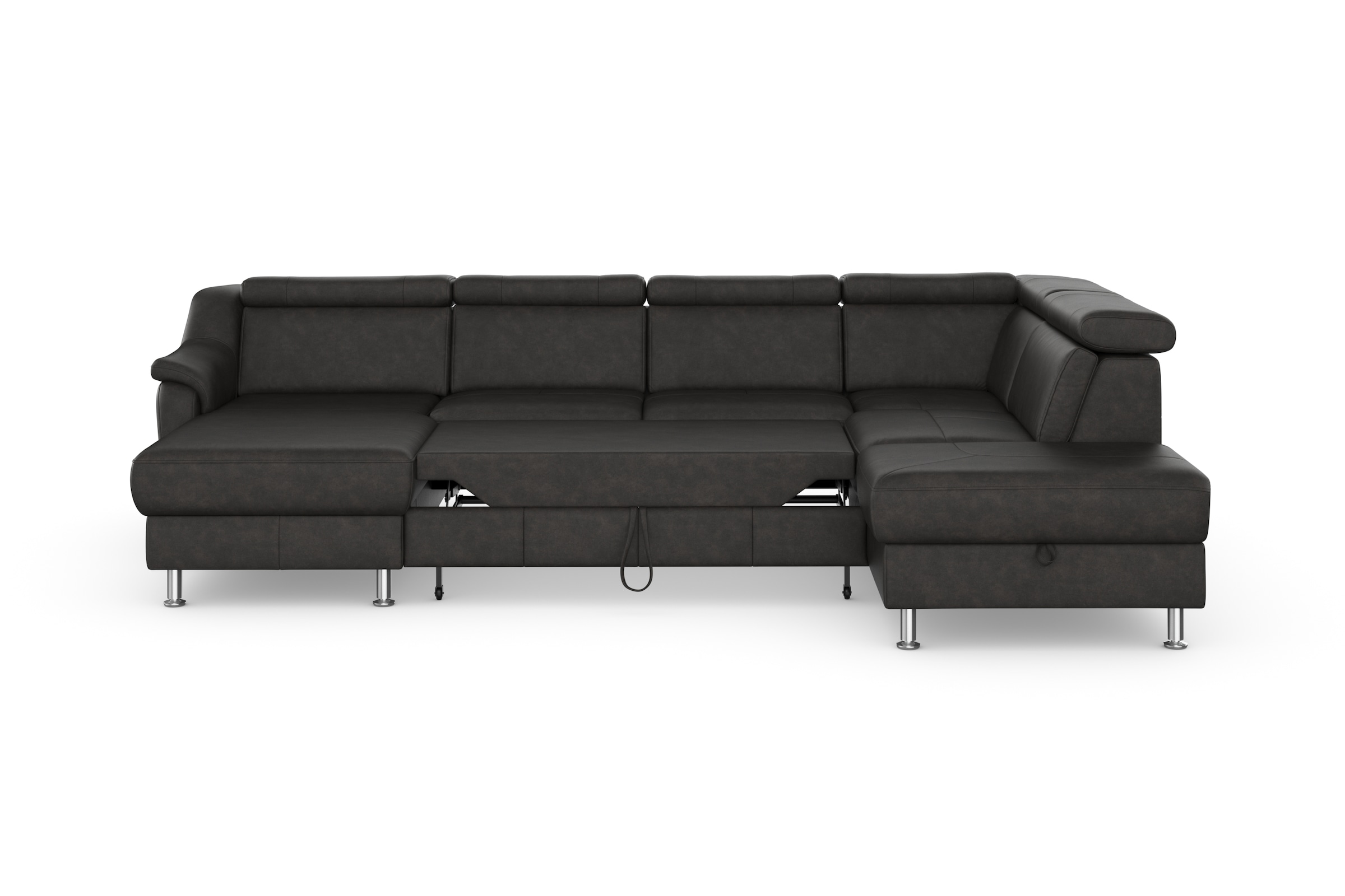 sit&more Wohnlandschaft »Freetown U-Form«, Kopfteilverstellung und Federkern, wahlweise mit Bettfunktion