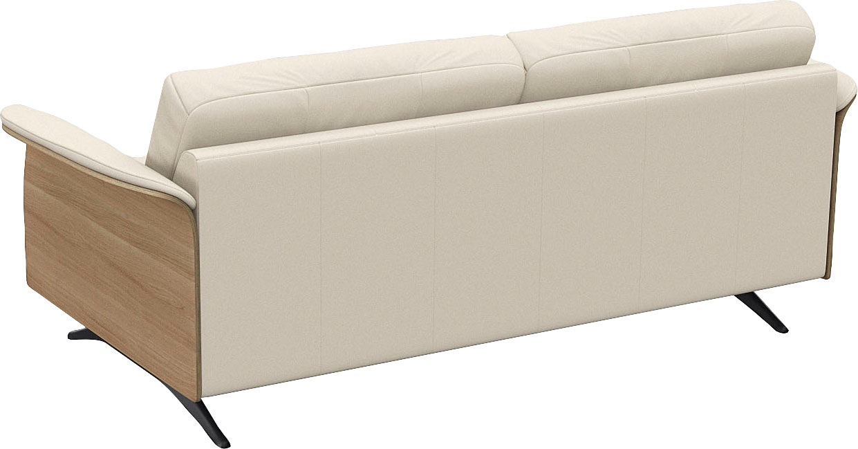 FLEXLUX 2,5-Sitzer »Glow Sofa, Couch, Premium-Sitzkomfort: Kaltschaum & Federkern«, Armlehnenblende in geölter Eiche, Fuß schwarz