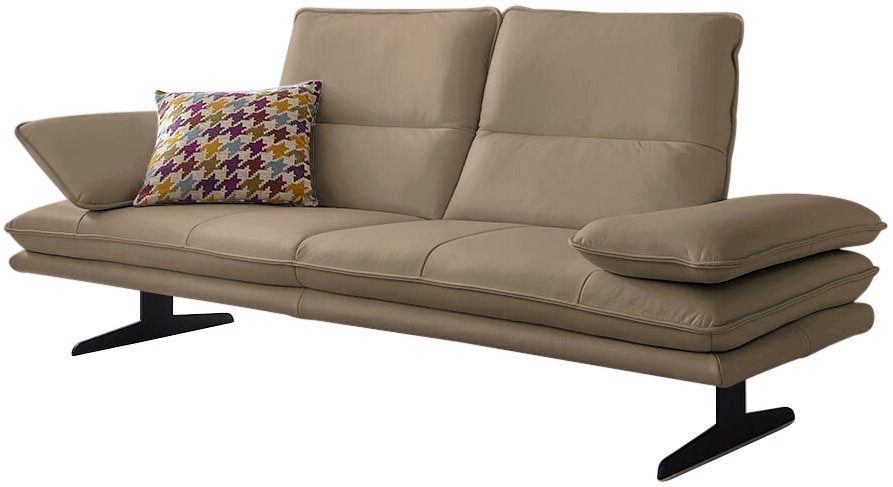 2-Sitzer W.SCHILLIG, B:216cm H:94cm T:96cm, braun, Longlife Xtra-Leder Z59: Glattleder mit modischer Prägung. Hautstärke 0, 9 - 1, 1 mm, Sofas,