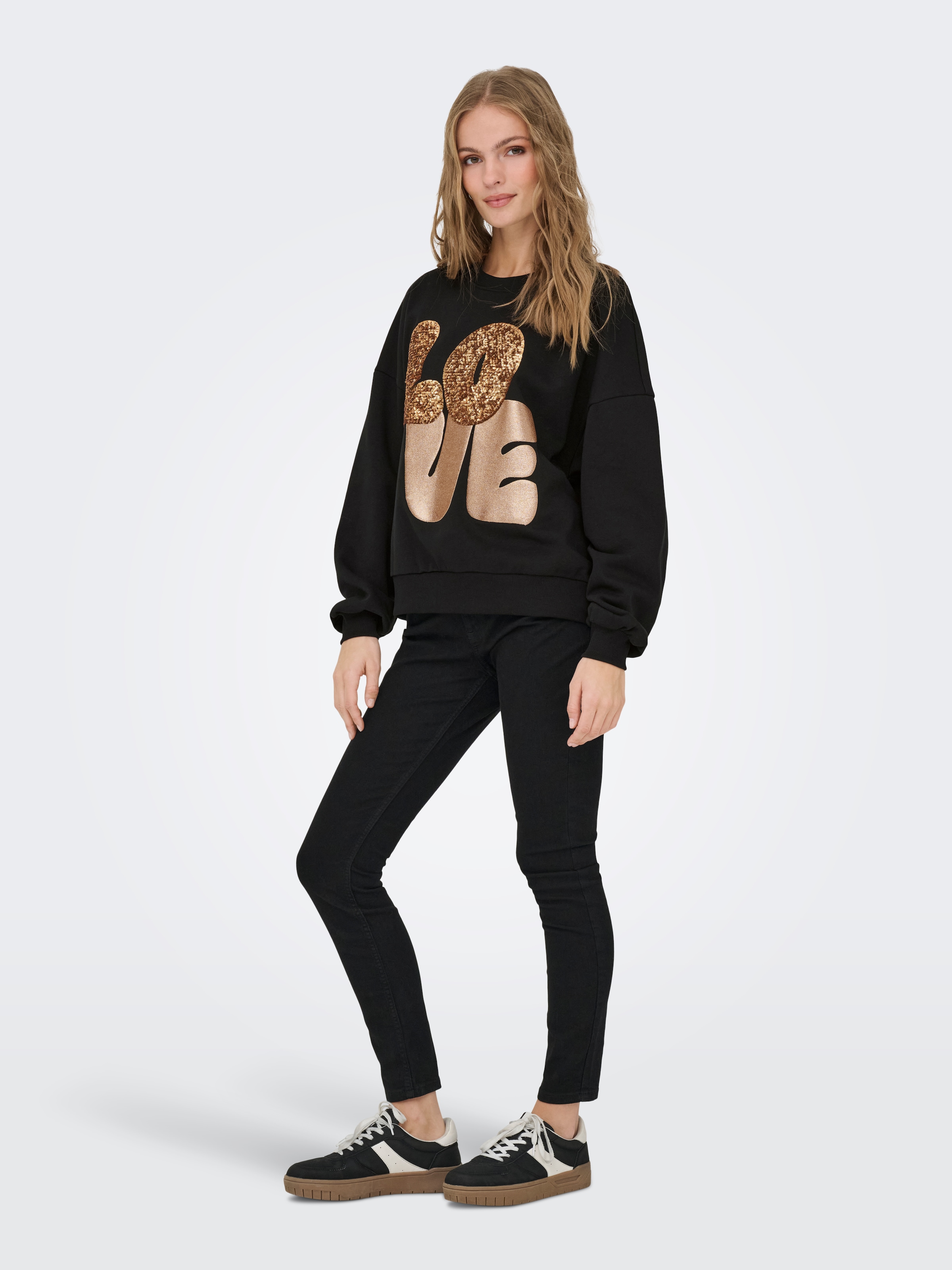 ONLY Sweatshirt »ONLLALLY L/S LOVE O-NECK CS SWT«
