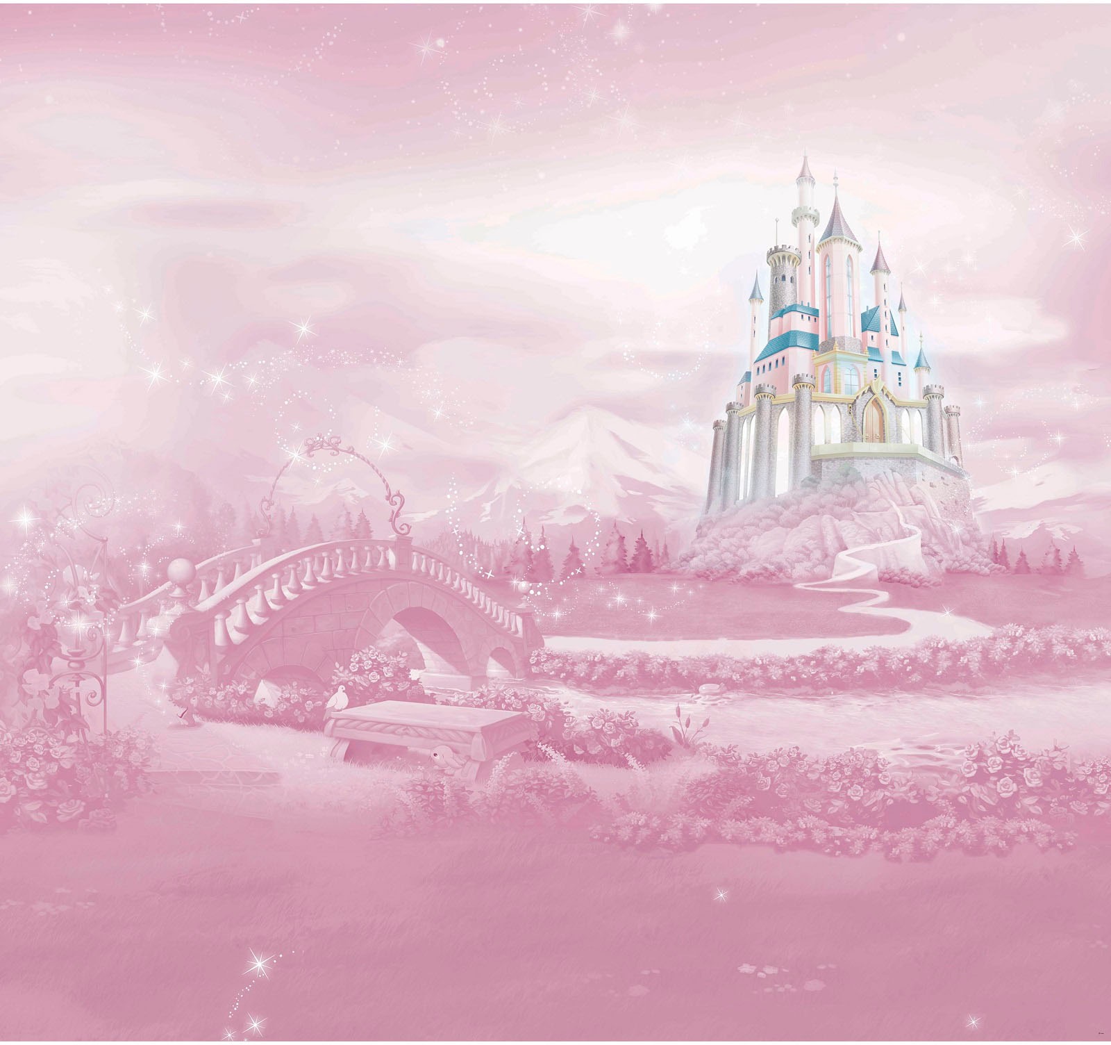 Disney Fototapete »Prinzessinnen Schloss«, Rosa - 300x280cm