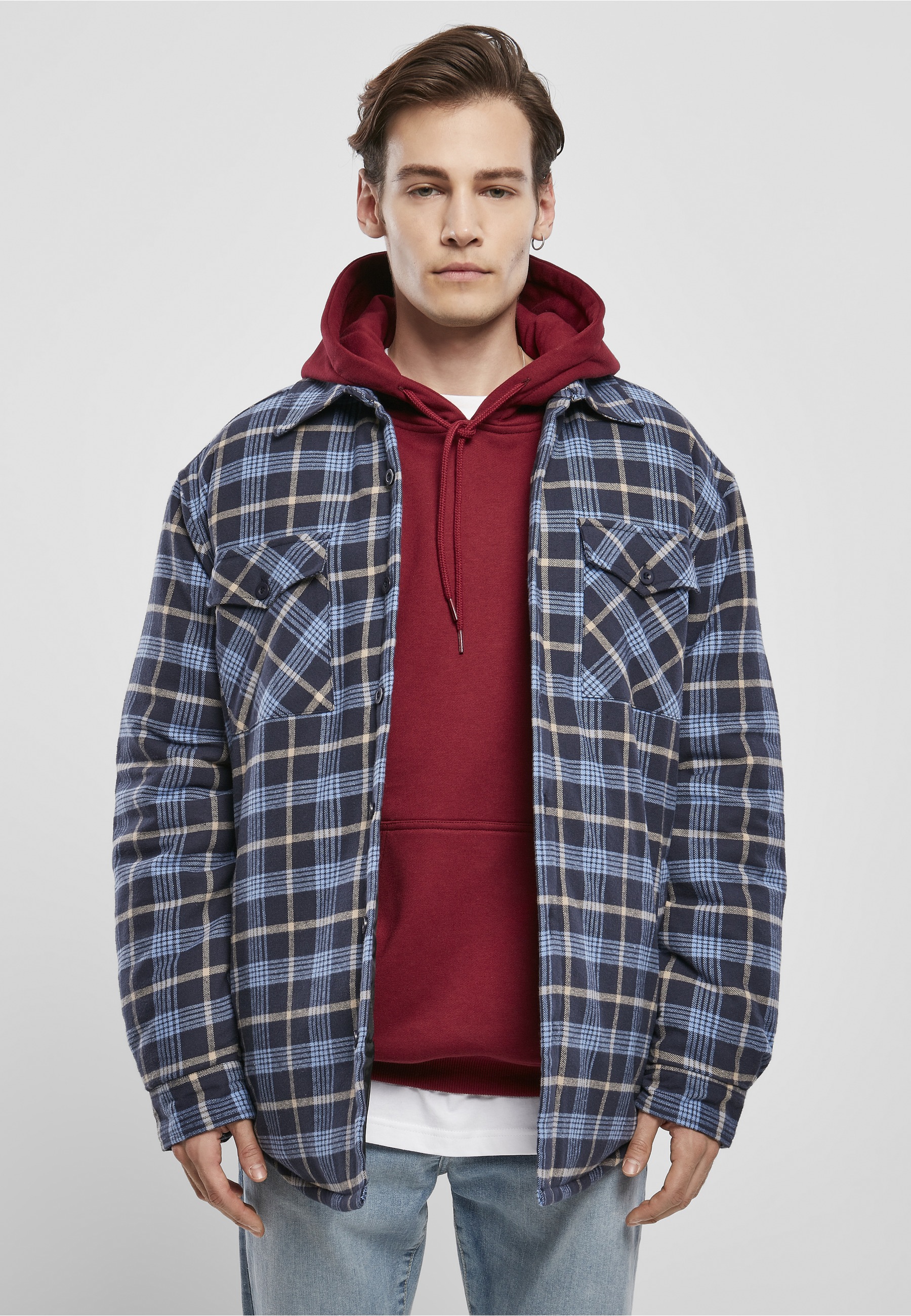 URBAN CLASSICS Anorak »Urban Classics Herren Plaid Quilted Shirt Jacket« 1 Stk. tlg. ohne Kapuze