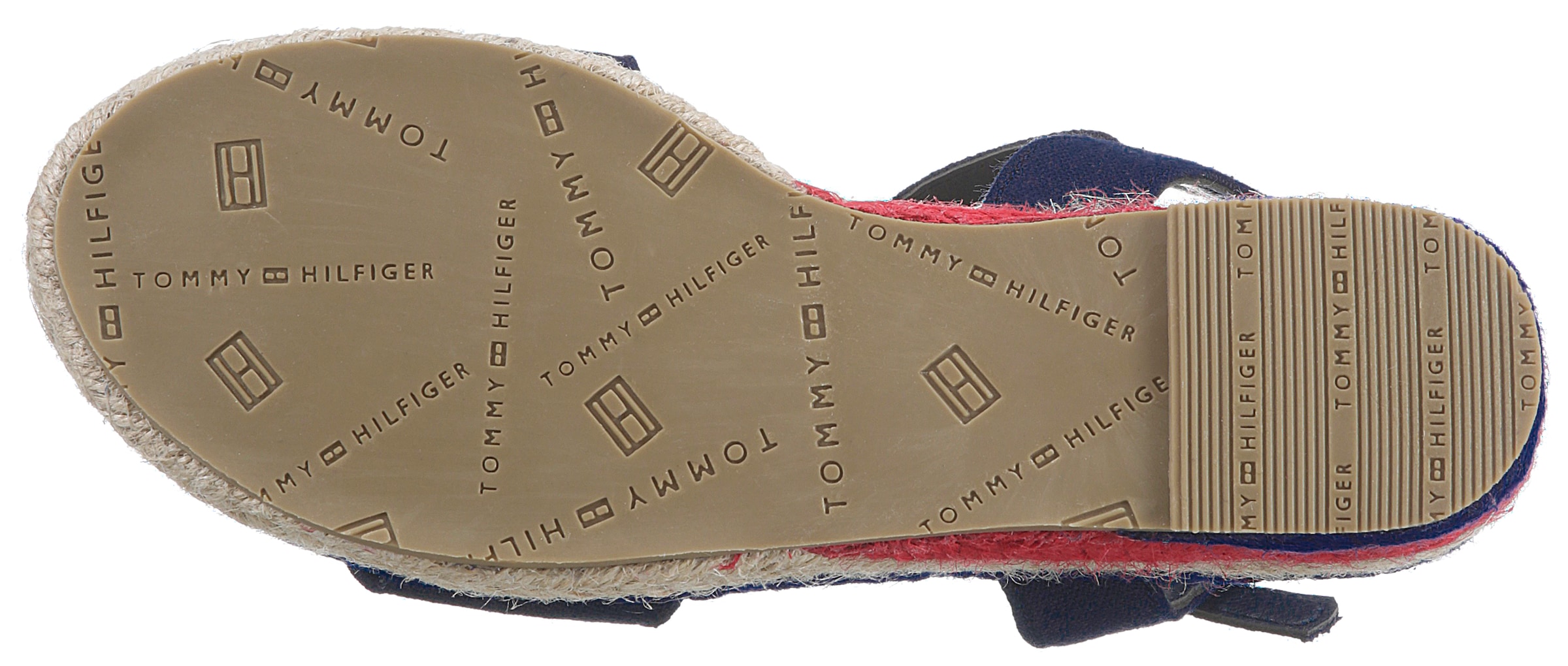 Tommy Hilfiger Keilsandalette »ROPE WEDGE SANDAL«, mit farbigem Juteabsatz