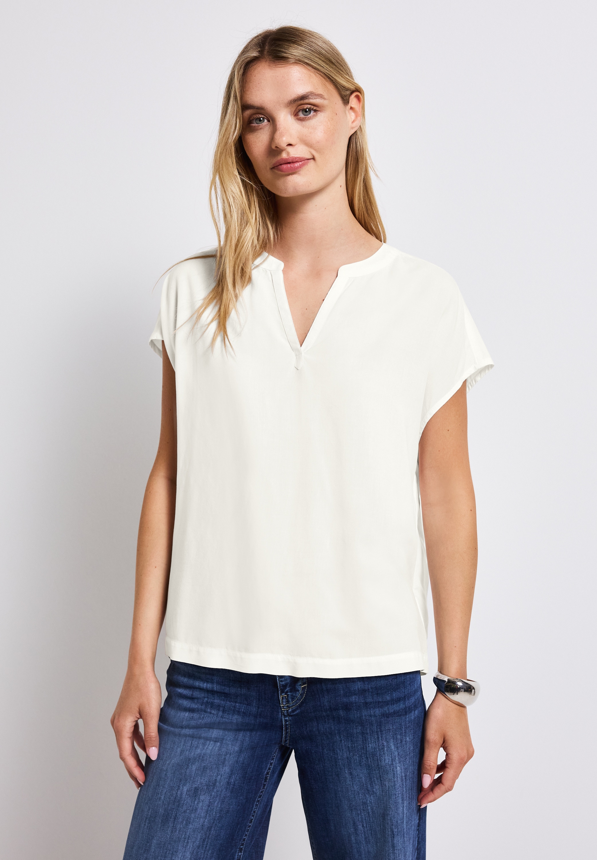 STREET ONE Kurzarmbluse, aus softer Viskose günstig online kaufen