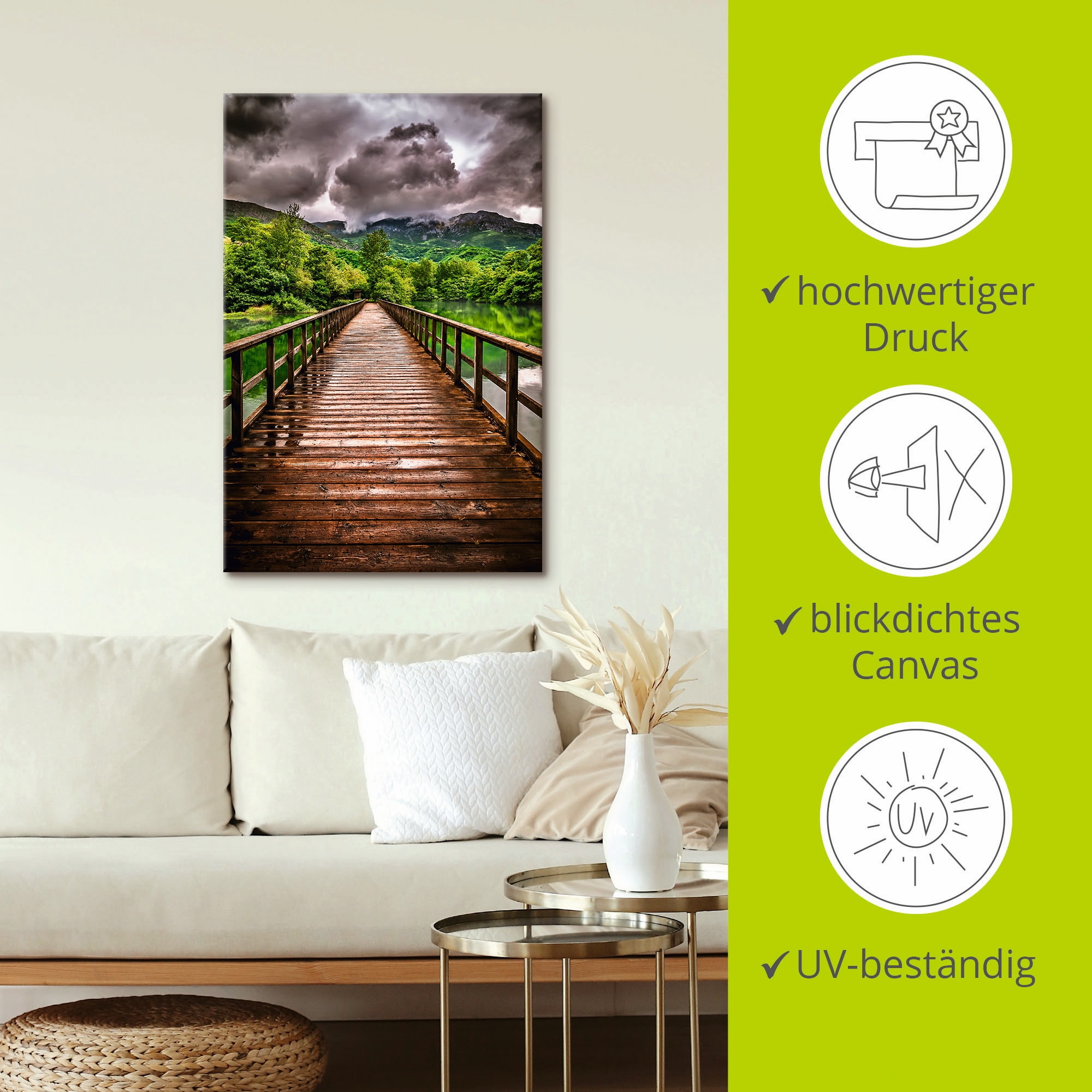 Artland Wandbild »Weg in die Endlosigkeit«, Berge, (1 St.), als Leinwandbild, Wandaufkleber in verschied. Größen
