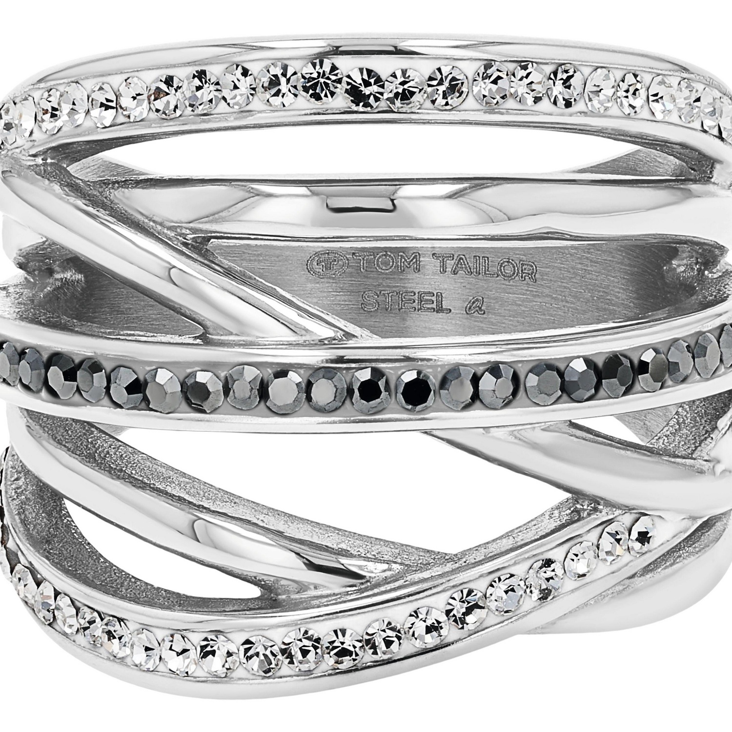 TOM TAILOR Fingerring mit Kristallstein (synth.)