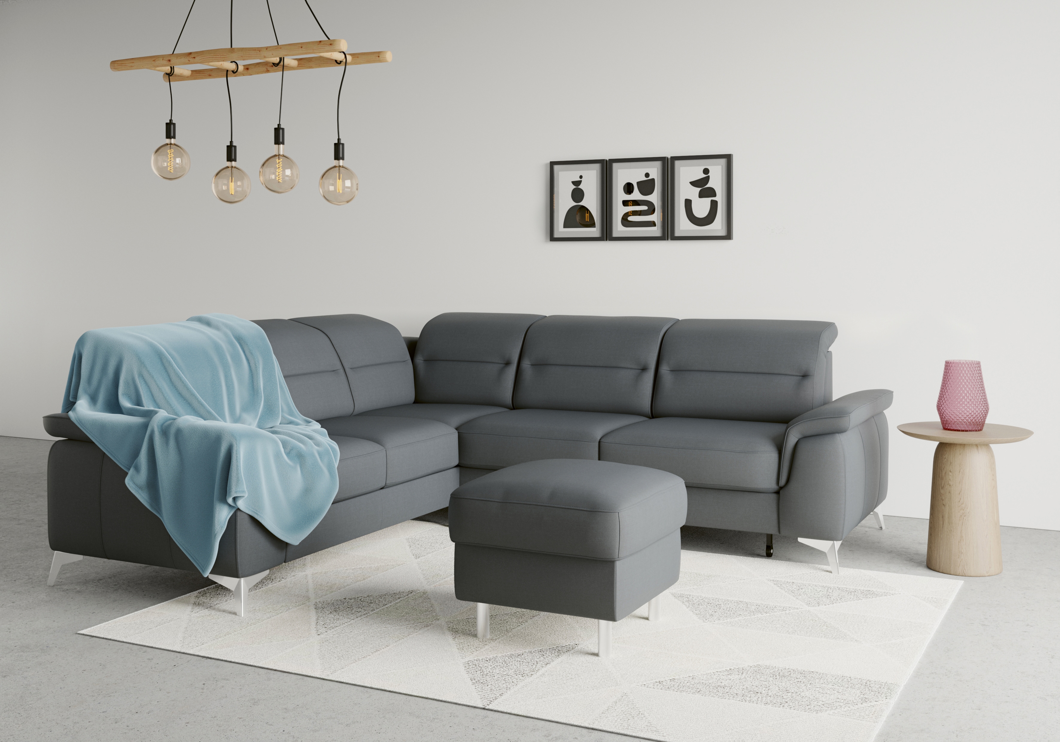 sit&more Ecksofa "Sinatra L-Form" optional mit Kopfteilverstellung und Armteilfunktion