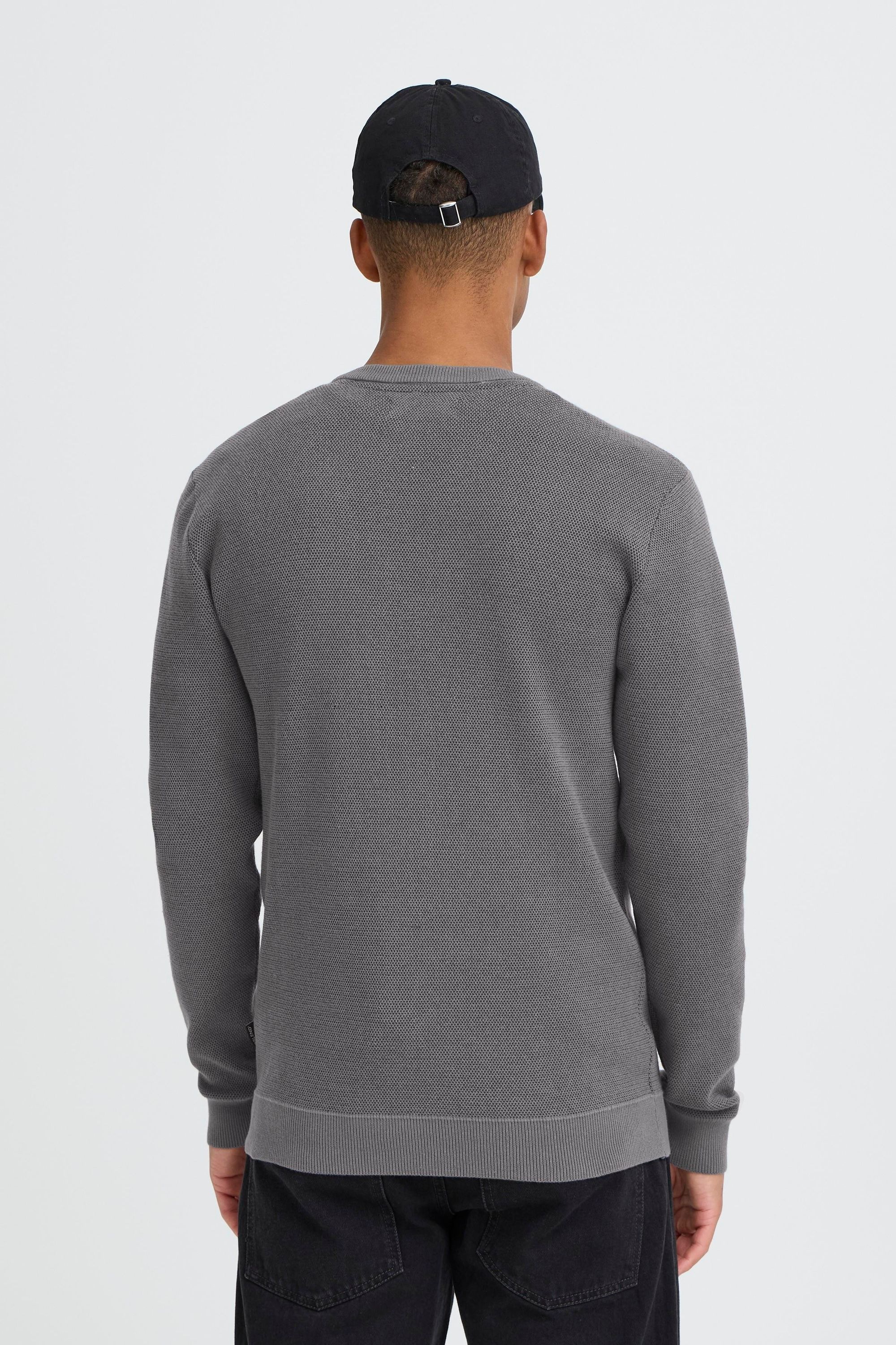 Strickfleece-Pullover BLEND "Strickpullover BHBAAL", Herren, Gr. XL, grau (iron gate), Obermaterial: 70% Baumwolle CO. 30% Nylon NY., Pullover 6