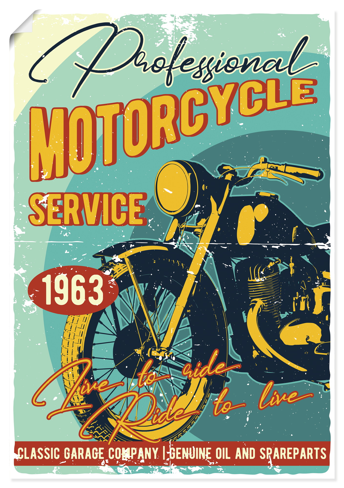 Artland Wandbild "Classic Motorcycles 2" 1 Stk. tlg. als Alubild, Leinwandbild, Poster, Wandaufkleber in verschied. Größen