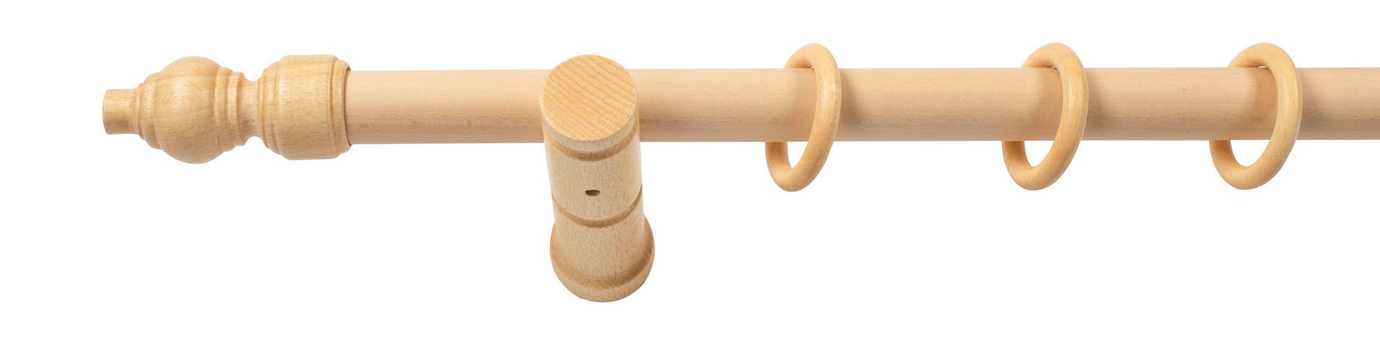 SN DECO GROUP Gardinenstange »Filigrano«, 1 läufig-läufig, Fixmaß, 28 mm, Holz, verschiedene Längen und Farben, Komplettset