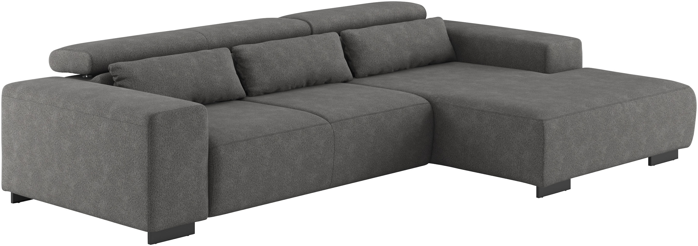 COTTA Ecksofa »Side L-Form, mit Kopfteilverstellung & 3 Nierenkissen«, optional motorische Sitztiefenverstellung