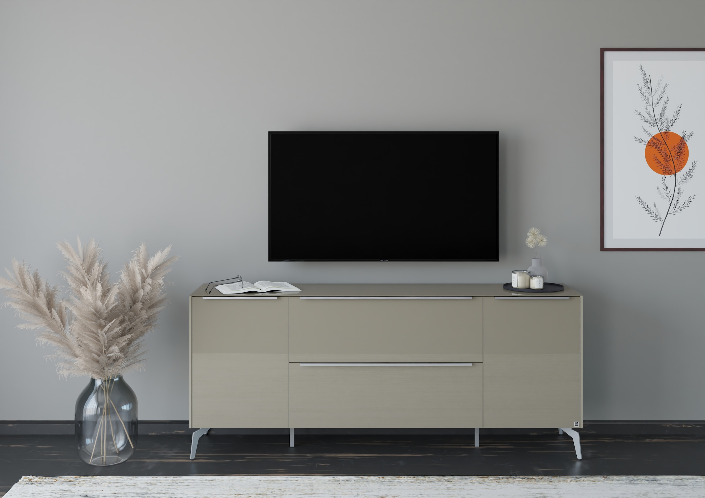 set one by Musterring Lowboard »Reno« 1 Stk. tlg. Mit Winkelfuß in diversen Farben, 78 cm Höhe & Farbauswahl