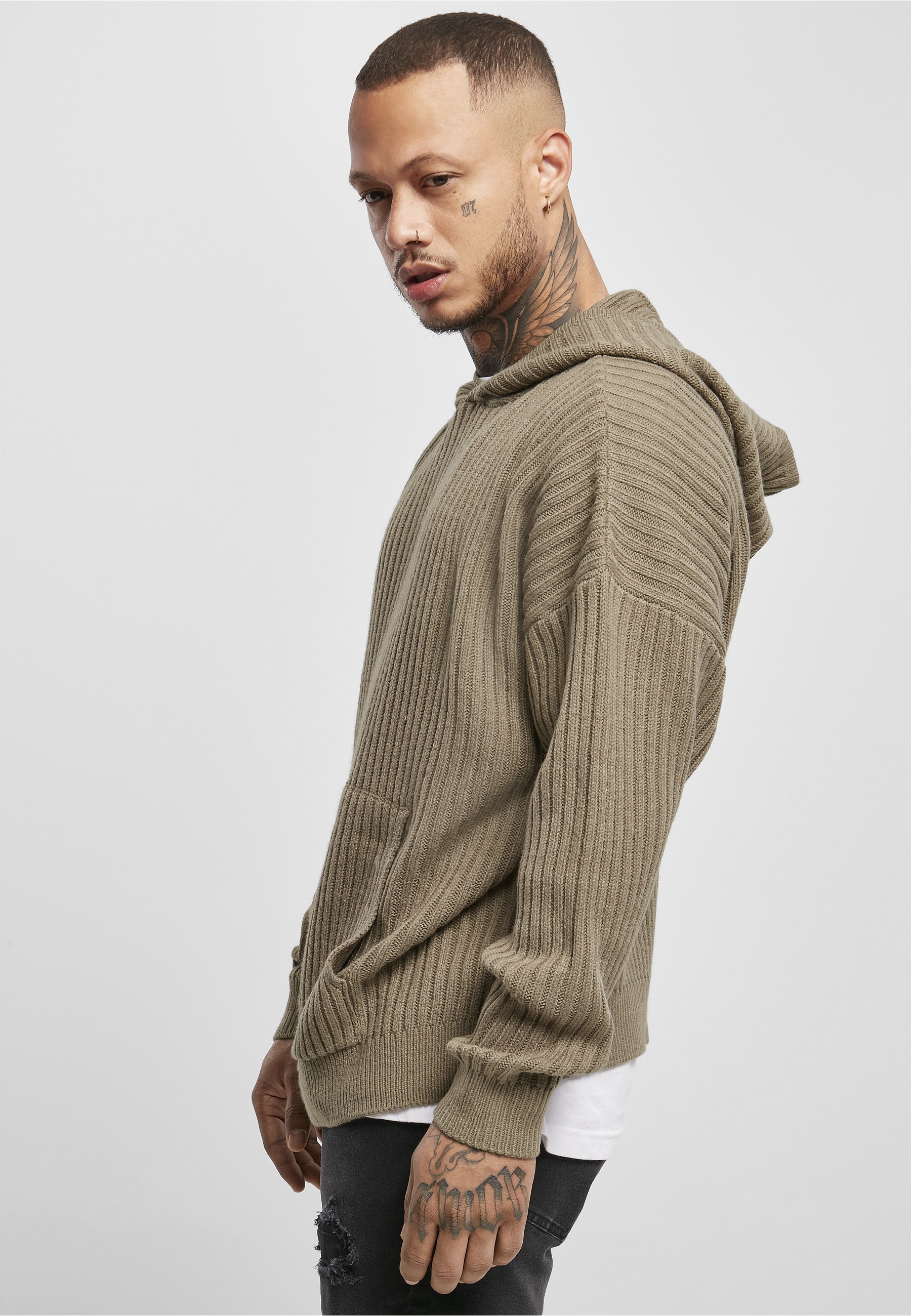URBAN CLASSICS Kapuzenpullover »Urban Classics Herren Knitted Hoody« 1 Stk.