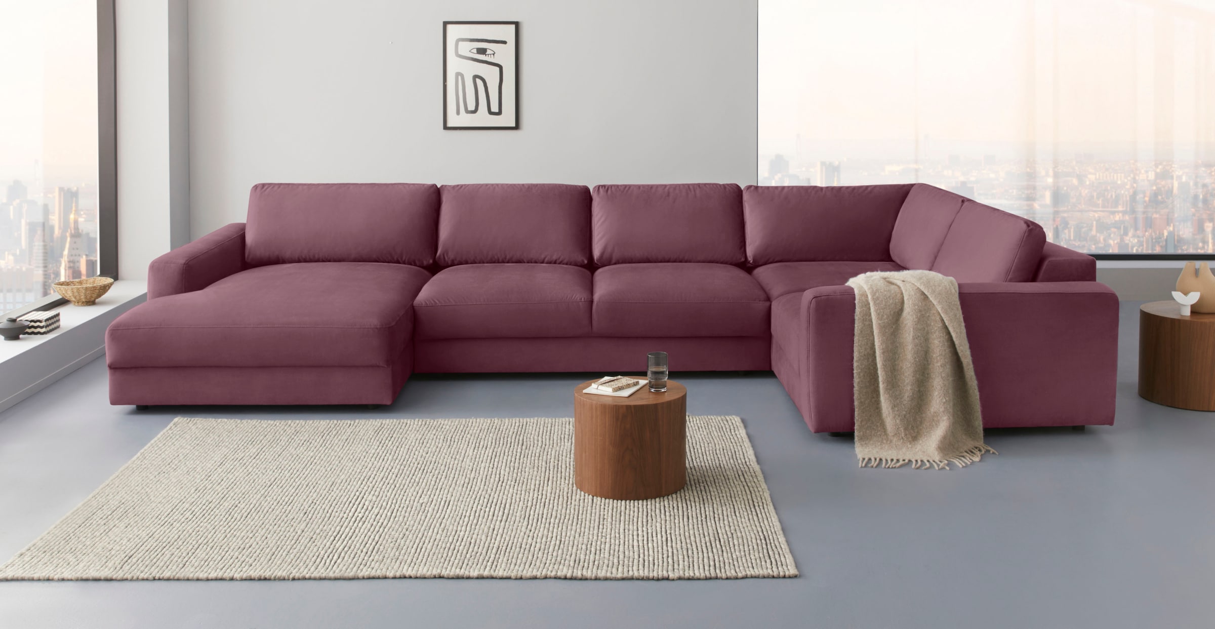 Home affaire Wohnlandschaft "Bloomfield, Mega Polsterprogramm, Breite 405cm günstig online kaufen