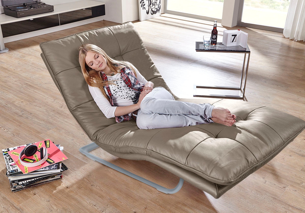 W.SCHILLIG Relaxliege »daily dreams«, in Waffelkissen-Optik, wahlweise mit Motor, silber matt, in 2 Breiten