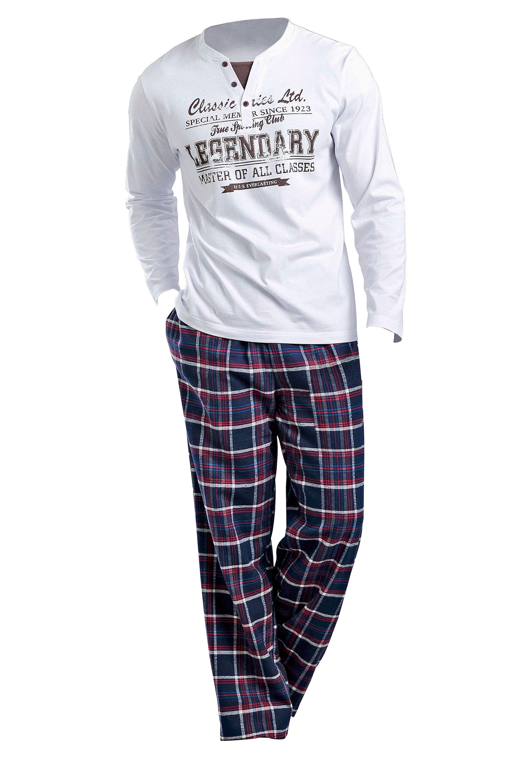 H.I.S Pyjama, 2 Stk. mit Flanellhose günstig online kaufen