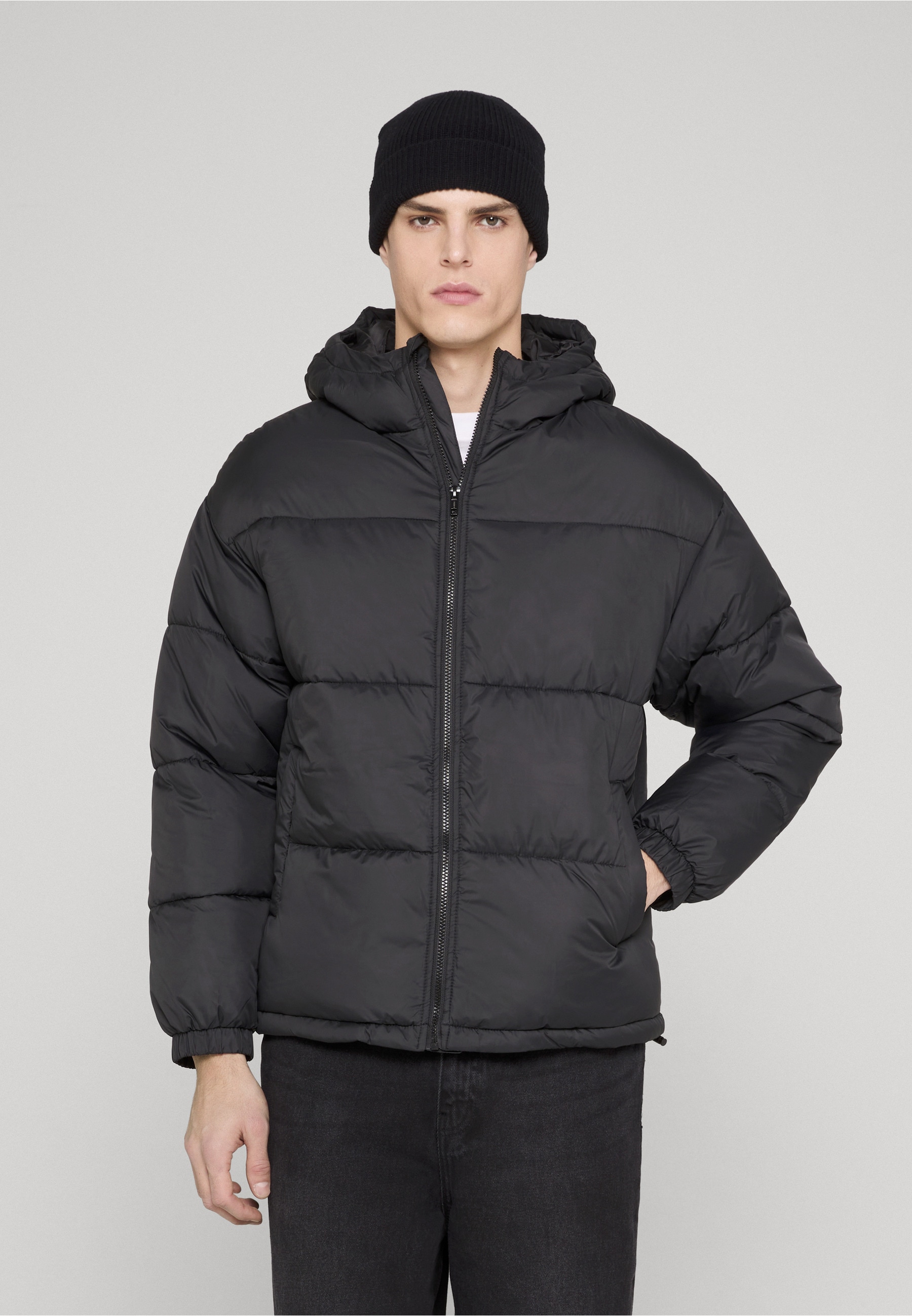 URBAN CLASSICS Allwetterjacke »Urban Classics Basic Jacket With Hood« 1 Stk. tlg. mit Kapuze