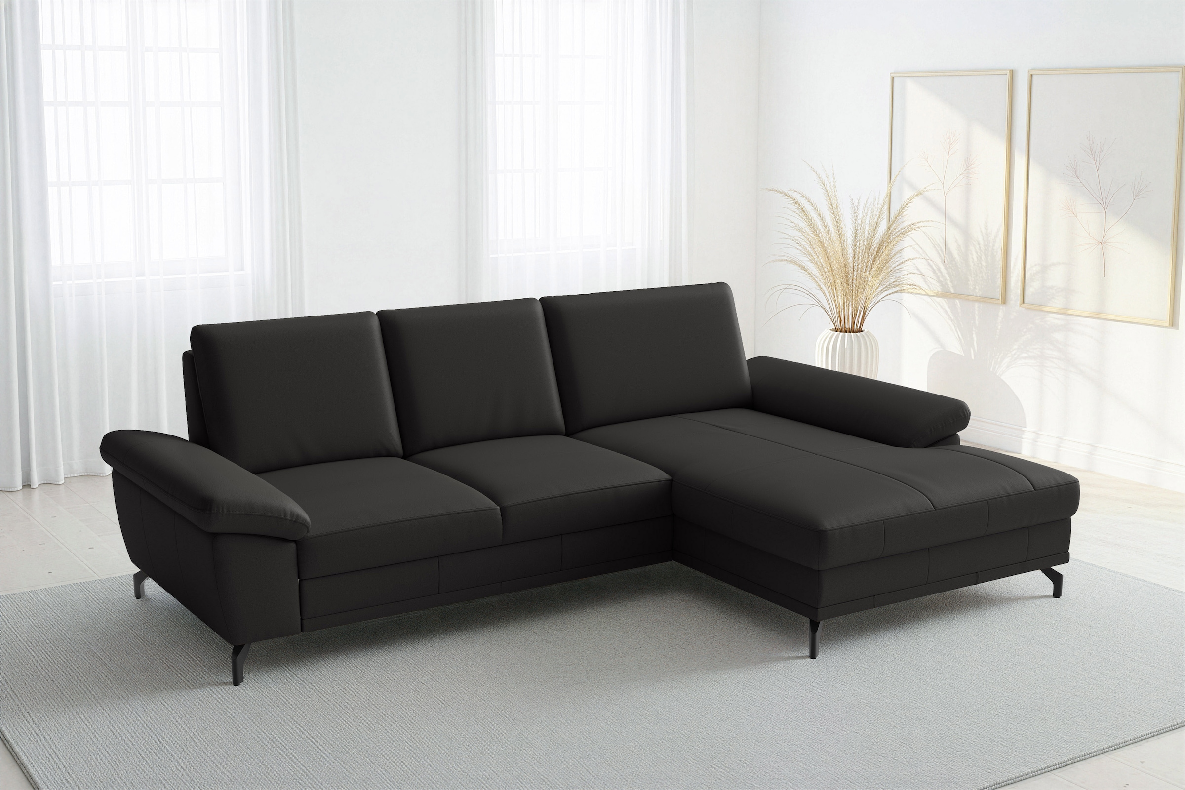 sit&more Ecksofa "Chelsea L-Form, B: 264 cm, Leder, inkl. Sitztiefen-&Armteilverstellung" optional mit Schlaffunktion und Bettkasten