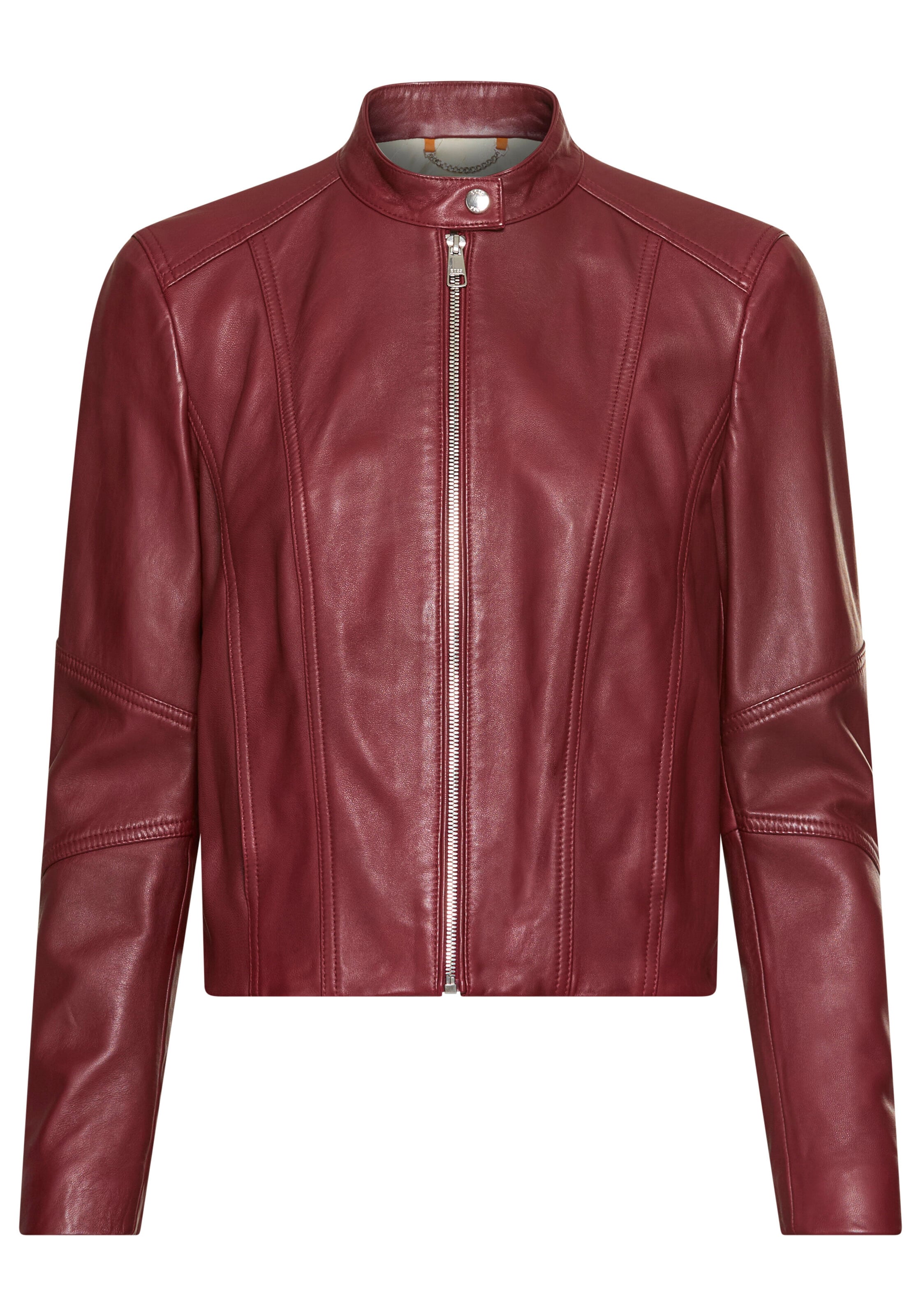 BOSS ORANGE Lederjacke "Saleste Premium Damenmode", aus fein genarbtem Lede günstig online kaufen
