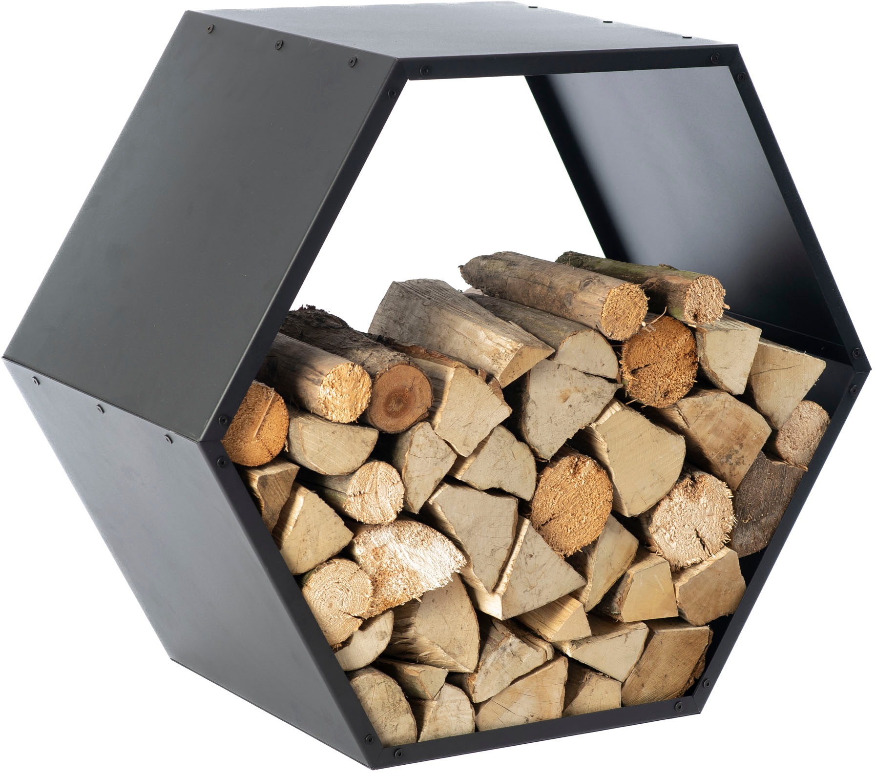 WESTMANN Kaminholzregal »Biene«, schwarz, BxTxH: 88x44,5x76,5cm