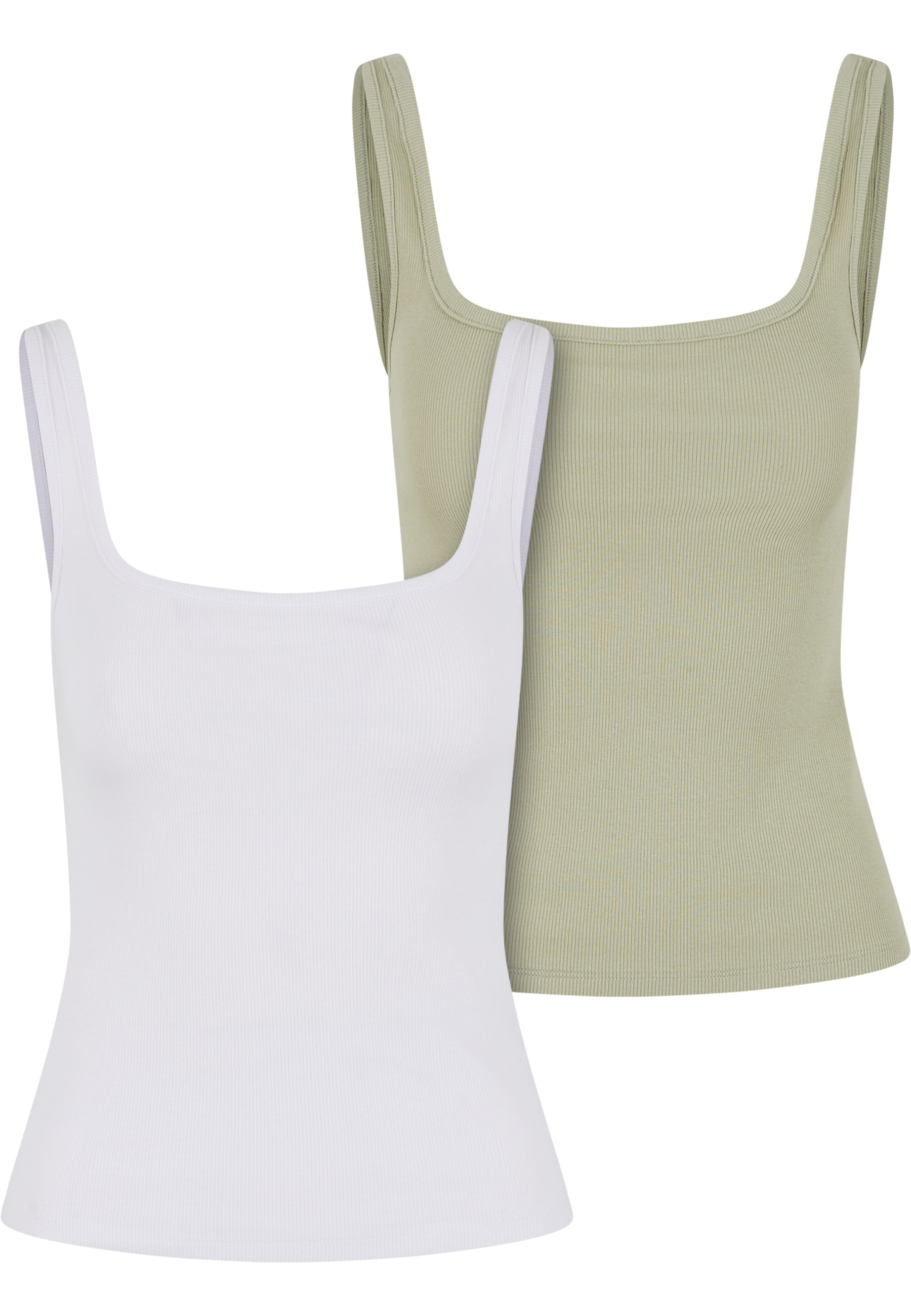 URBAN CLASSICS Muskelshirt "Urban Classics Ladies Wide Neck Rib Top 2-Pack" 1