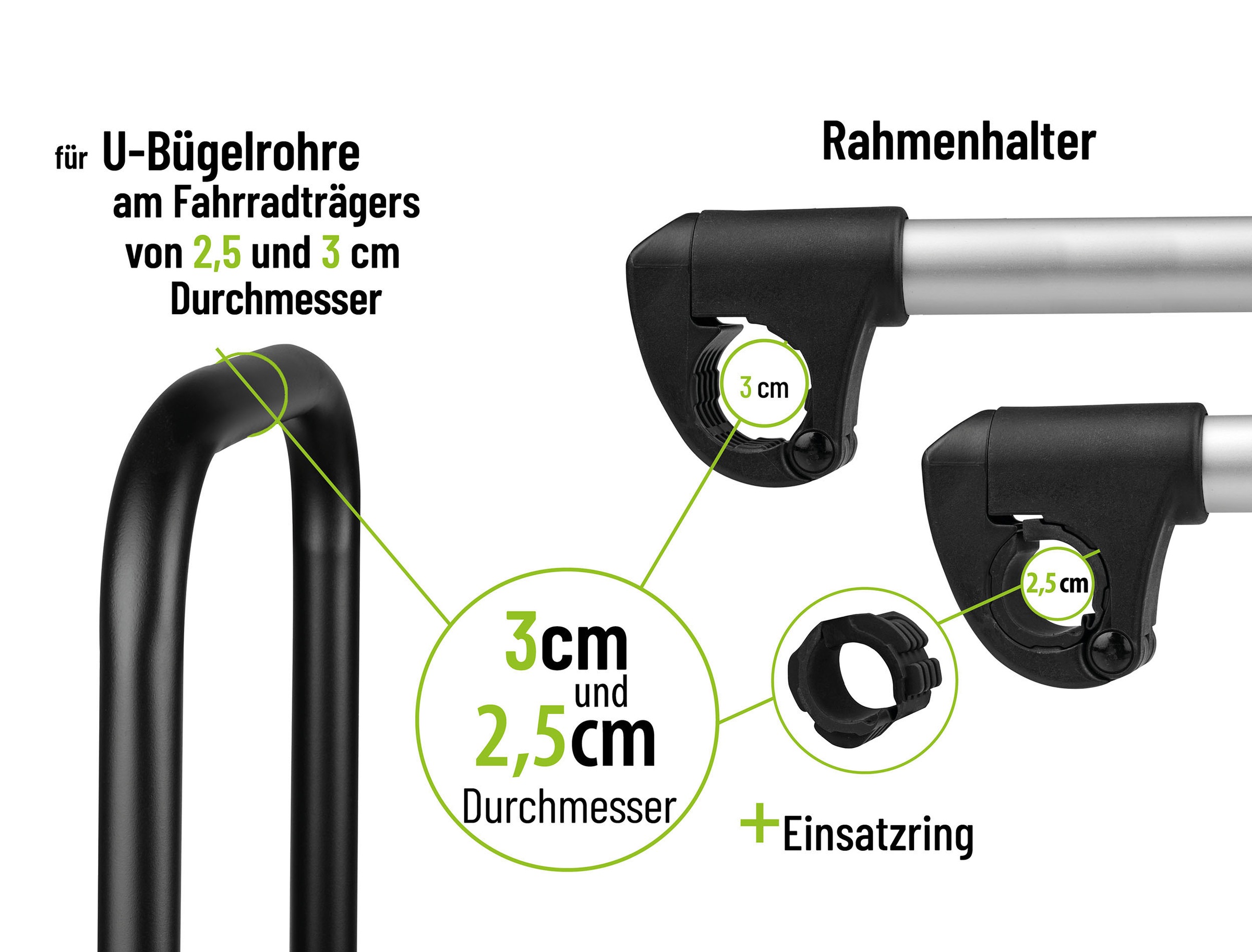 EUFAB Fahrradträger-Rahmenhalter »Verstellbarer Strap-Rahmenhalter 40cm« Packung, 2 tlg.