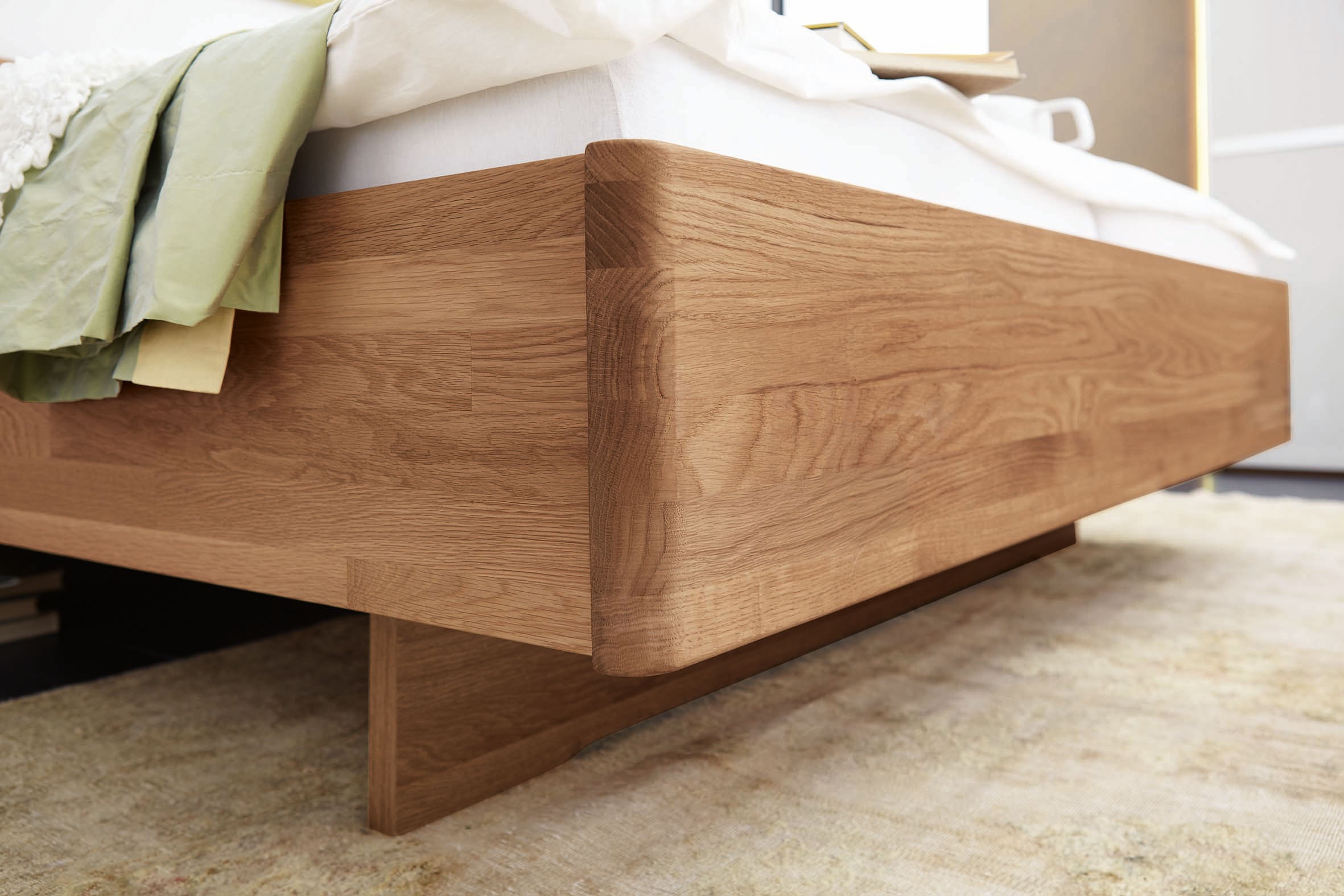 Holzbett WIEMANN "Cardiff, Bettgestell, Bettrahmen, teilmassiv Erle", erle teilmassiv, B:180cm L:220cm, Betten, Kopf- und Fußteil aus Massivholz in Erle, verschiedene Größen 3
