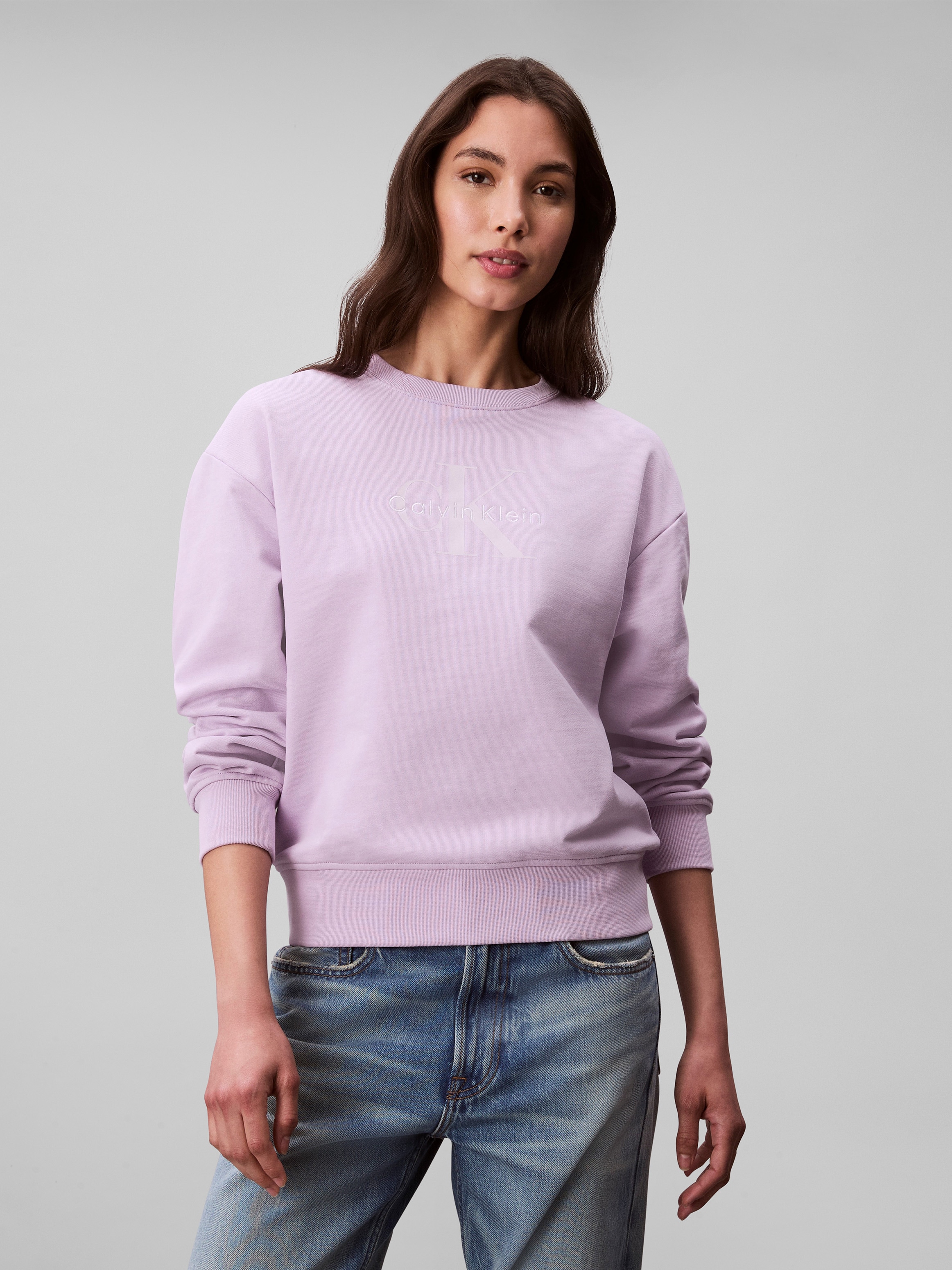 Calvin Klein Jeans Sweatshirt "LS MNLG FRNCH TRRY R", Mit Rundhalsausschnit günstig online kaufen