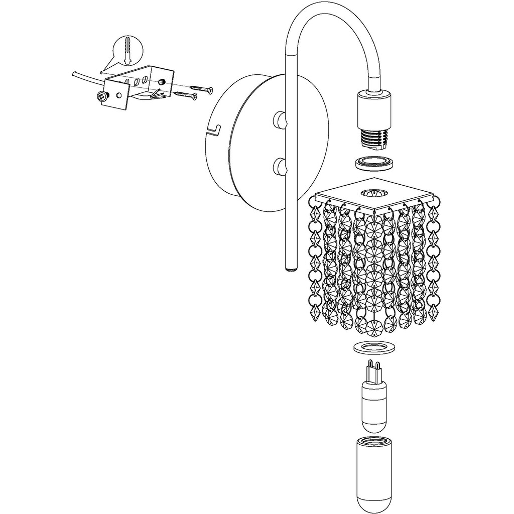 EGLO LED Wandleuchte »ALMONTE« Schutzart IP44 spritzwassergeschützt,  inkl. LED-Leuchtmittel G9, 3W, 360lm, 3000K