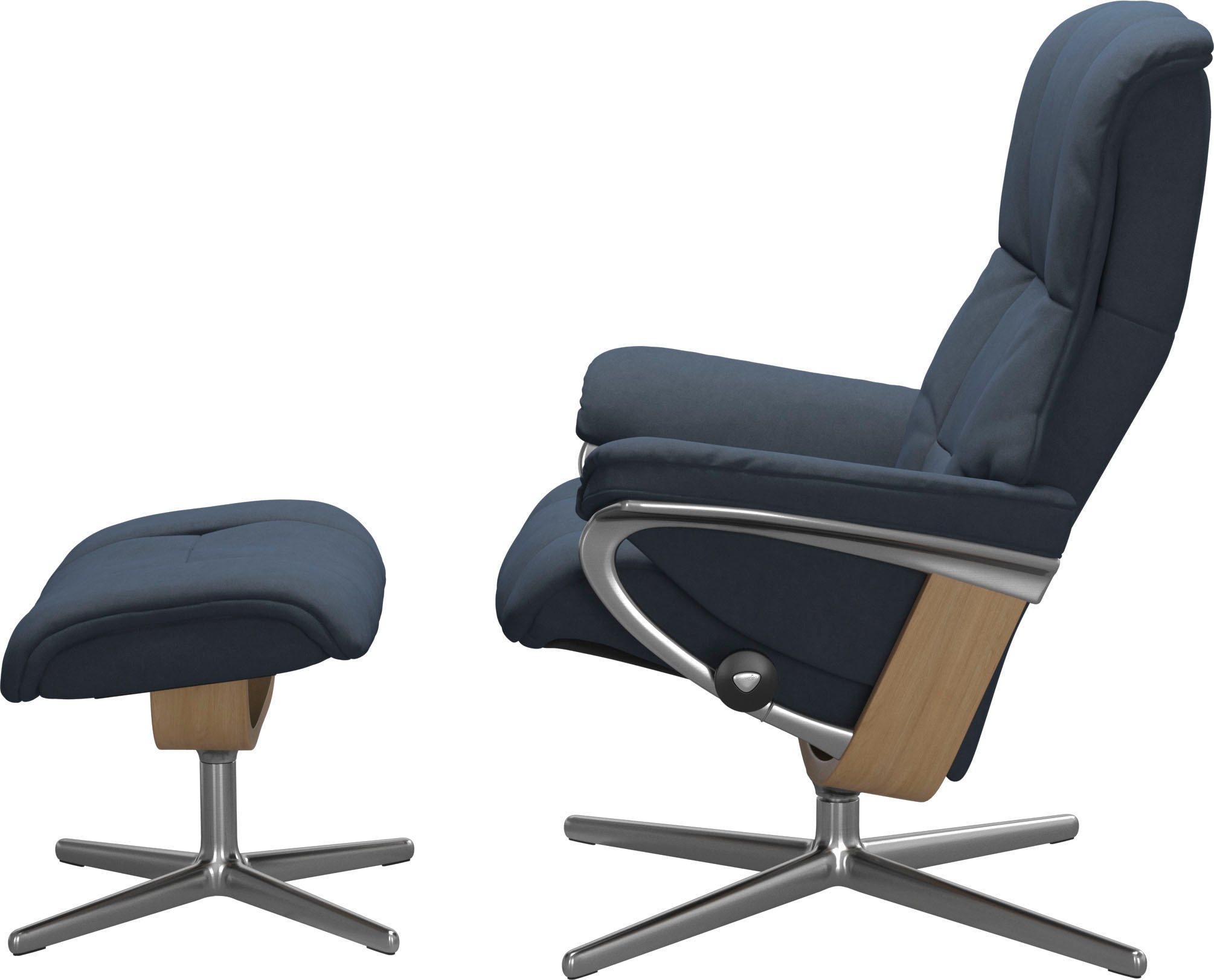 Stressless® Relaxsessel »Mayfair«, (Set, Relaxsessel mit Hocker), mit Hocker, mit Cross Base, Größe S, M & L, Holzakzent Eiche