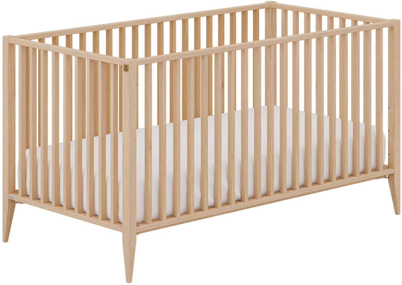 PAIDI "MILA & BEN Steiff by PAIDI, 70x140cm, Buche Massivholz, Kinderbett" inkl. Lattenrost, Gitterbett höhenverstellbar, entnehmbare Sprossen