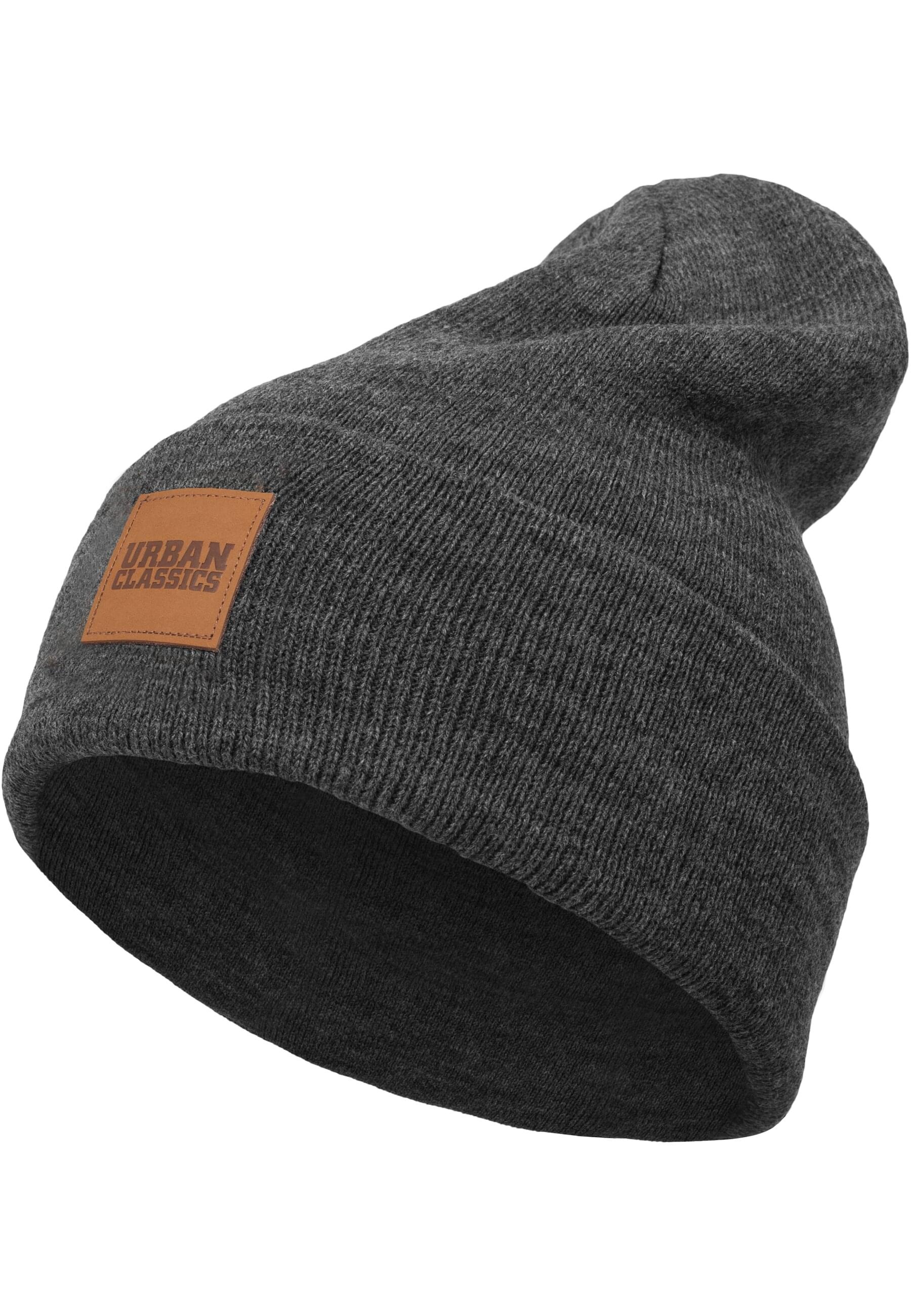 Thumbnail - URBAN CLASSICS Beanie "Urban Classics Unisex Synthetic Leatherpatch Long Beanie" 1 Stk.