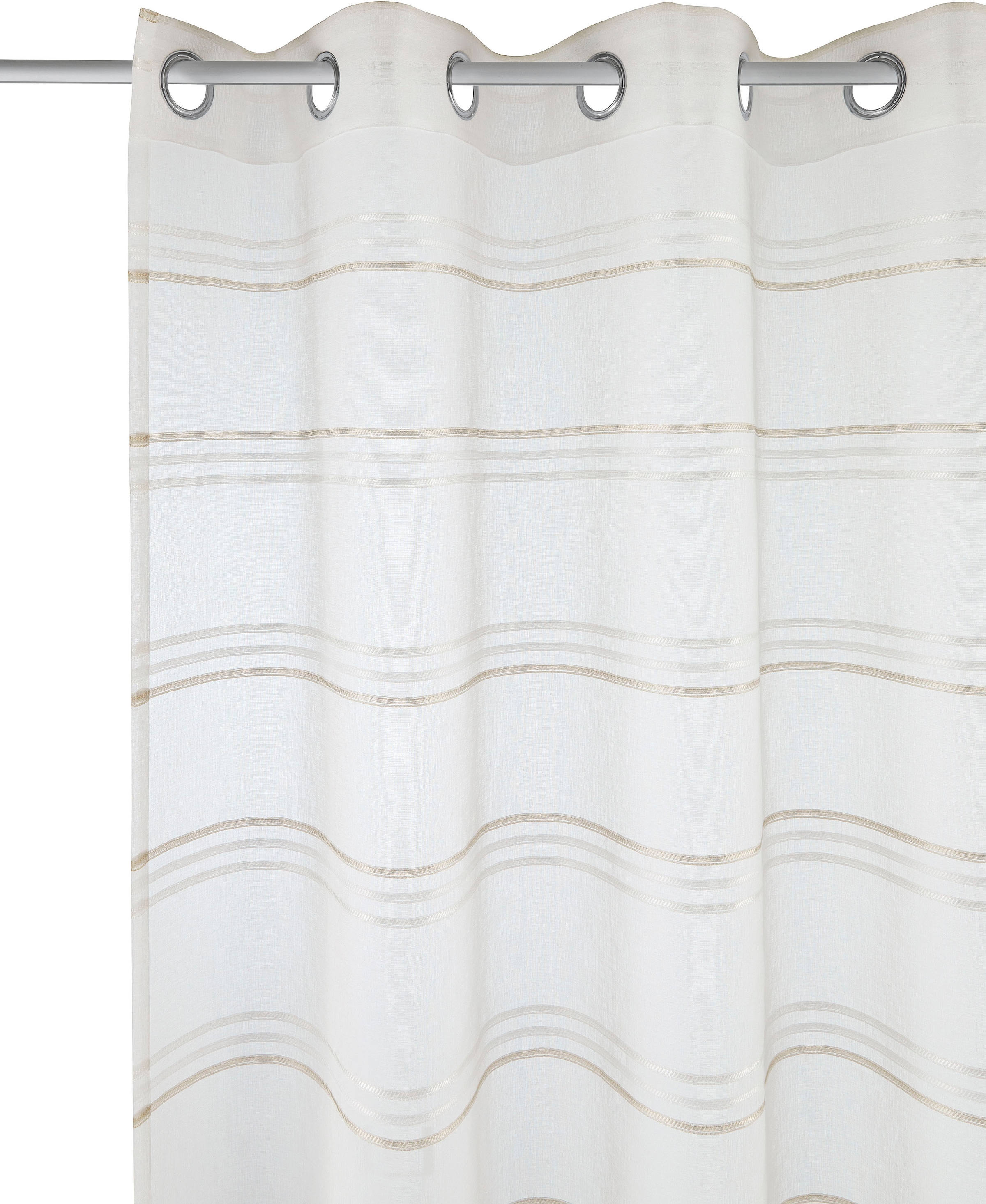 OTTO home Gardine »Sirii« Ösen 1 Stk. tlg. Halbtransparent, angenehme Haptik, mit Streifen, modern