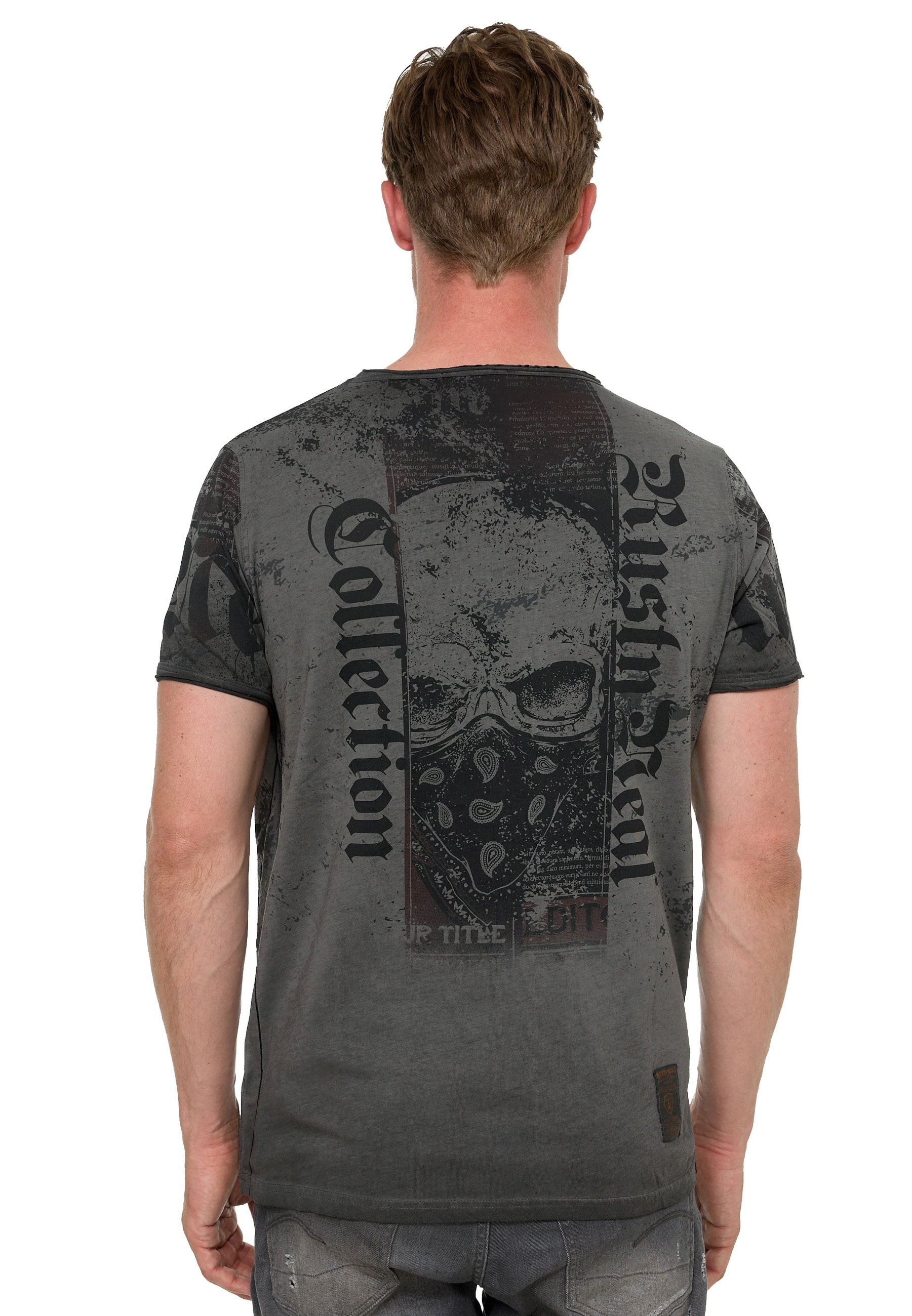 Rusty Neal T-Shirt, mit Allover-Print im Used-Look