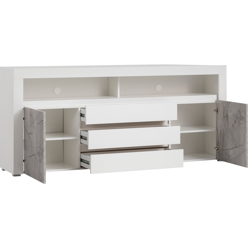 Home affaire Sideboard »Stone Marble«, mit einem edlen Marmor-Optik Dekor, Breite 200 cm