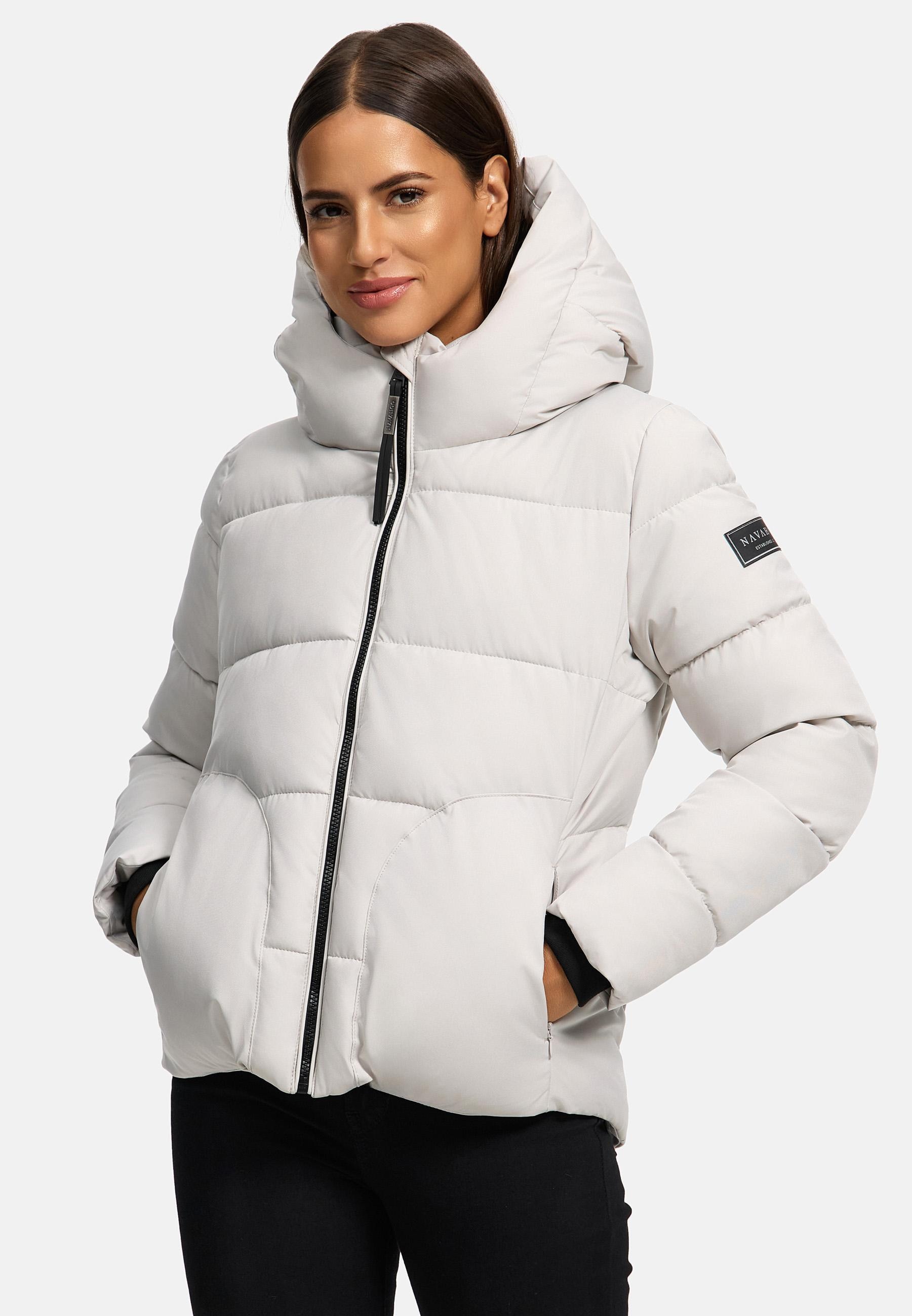Navahoo Steppjacke »Lachperle XIV«, mit Kapuze, Kurze gesteppte Damen Winterjacke mit hohem Kragen und Kapuze