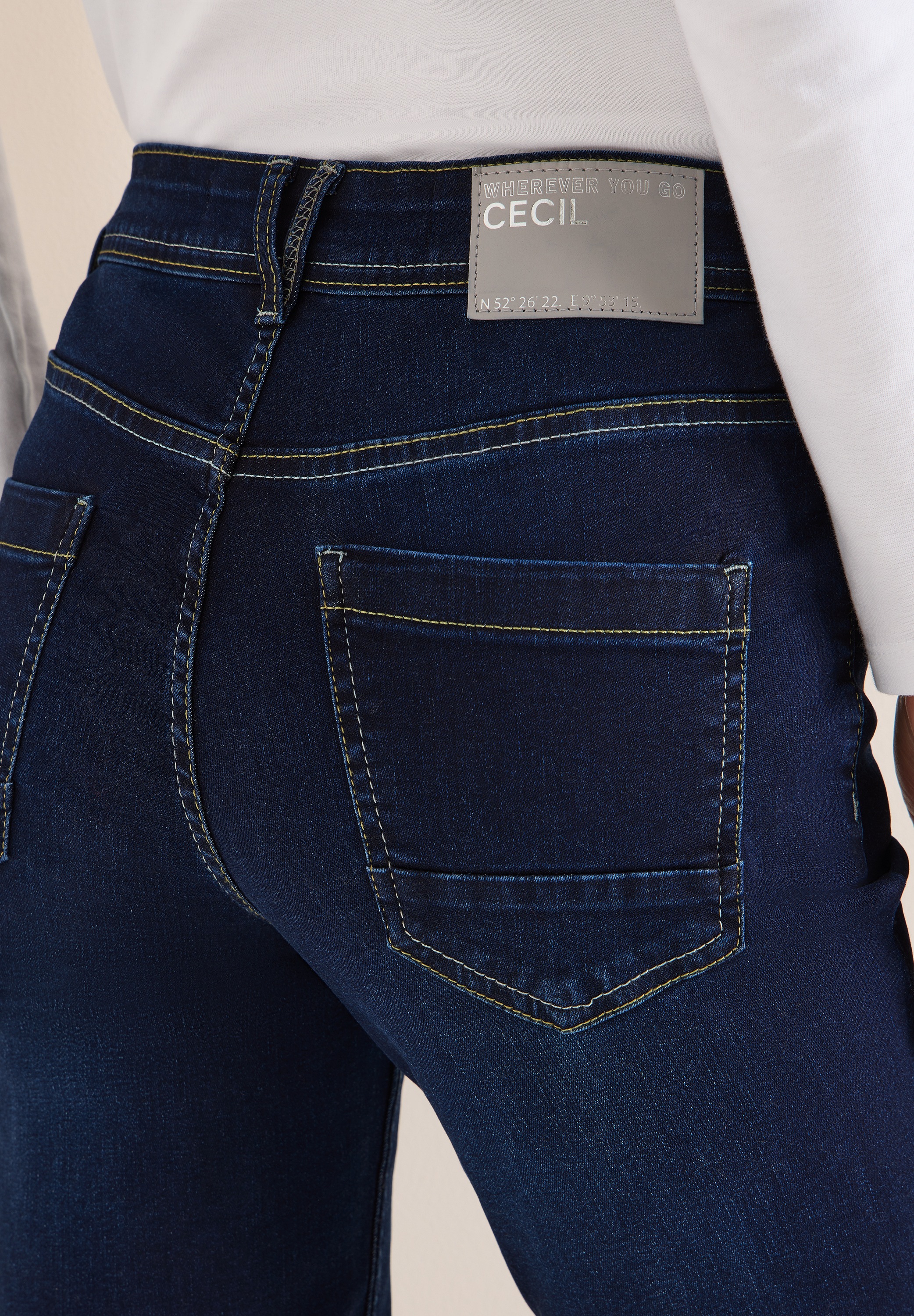 Cecil Scarlett Slim Fit Jeans Dark Blue Wash 34 3