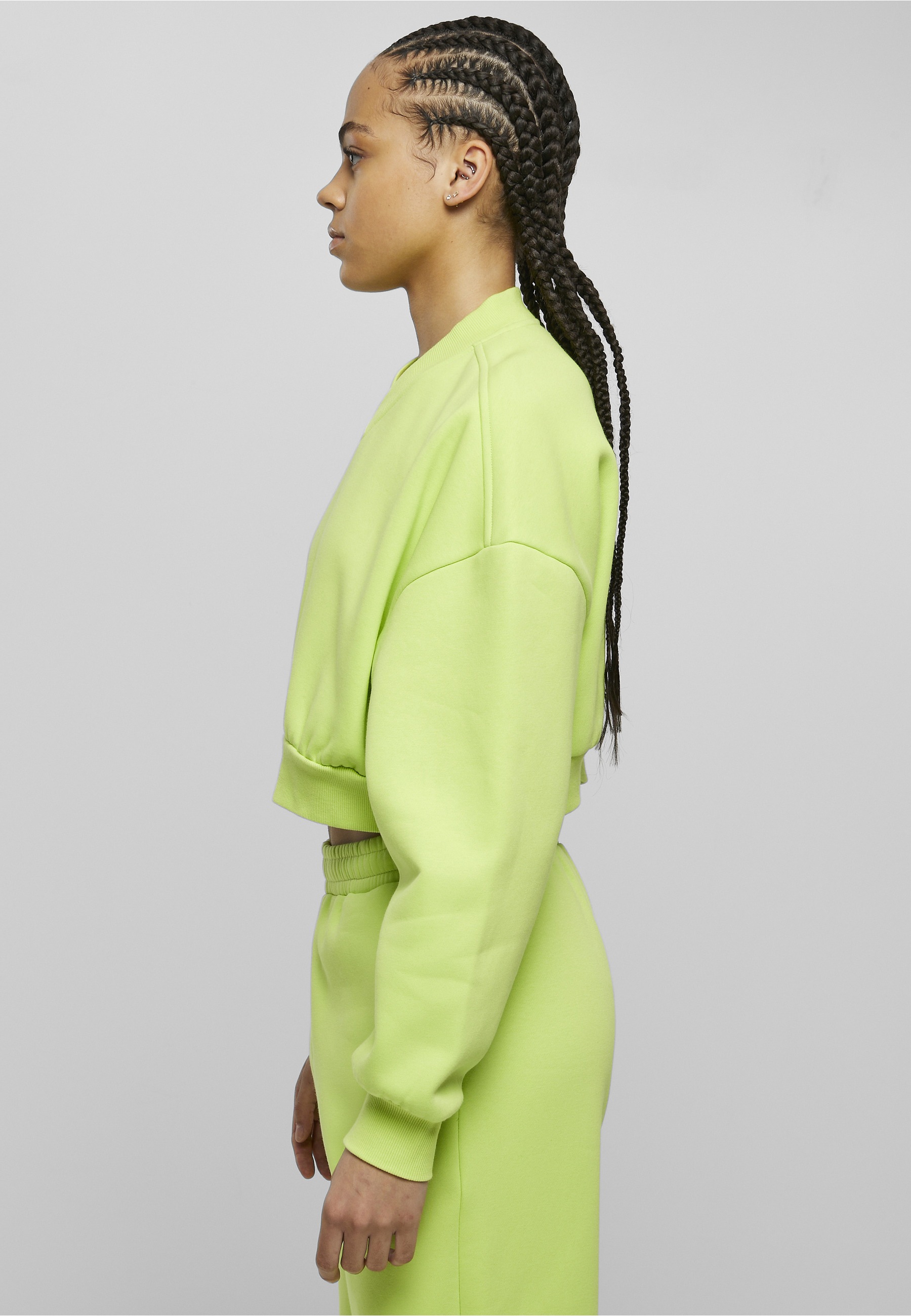 URBAN CLASSICS Sweater »Urban Classics Damen Ladies Cropped V-Neck«
